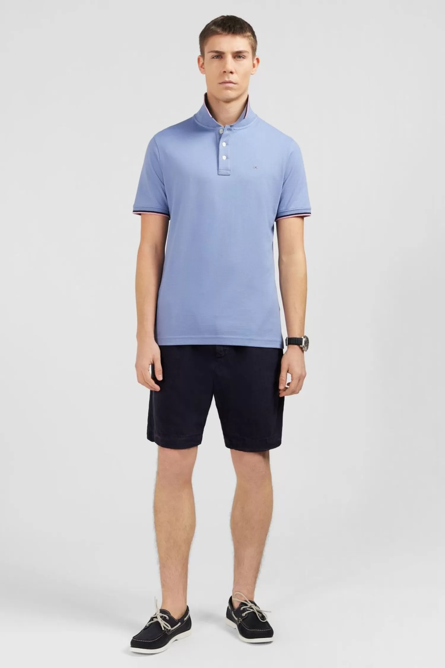 Eden Park Polo Bleu En Coton Pima-Homme Polos