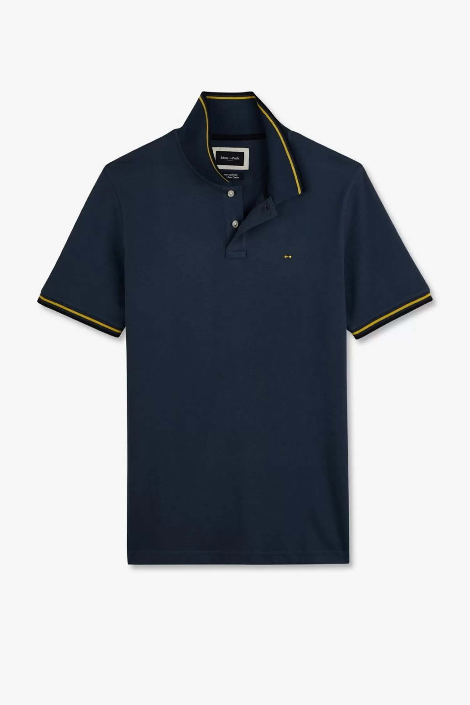 Eden Park Polo Bleu En Coton Pima-Homme Polos