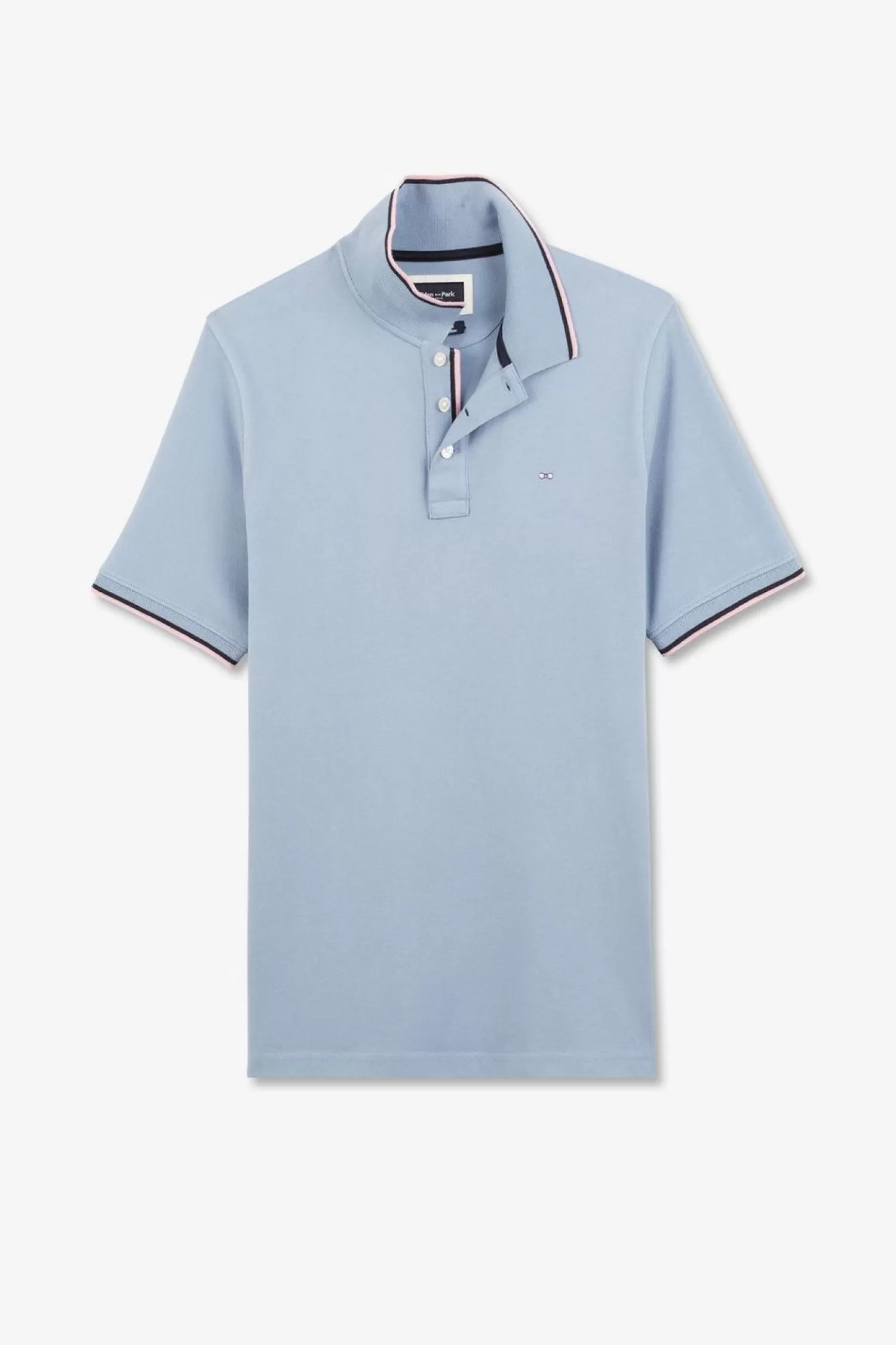 Eden Park Polo Bleu En Coton Pima-Homme Polos