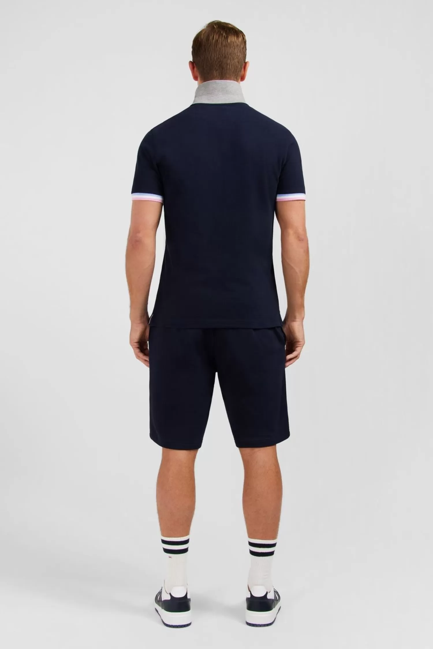Eden Park Polo Bleu Marine A Details Tricolores-Homme Polos