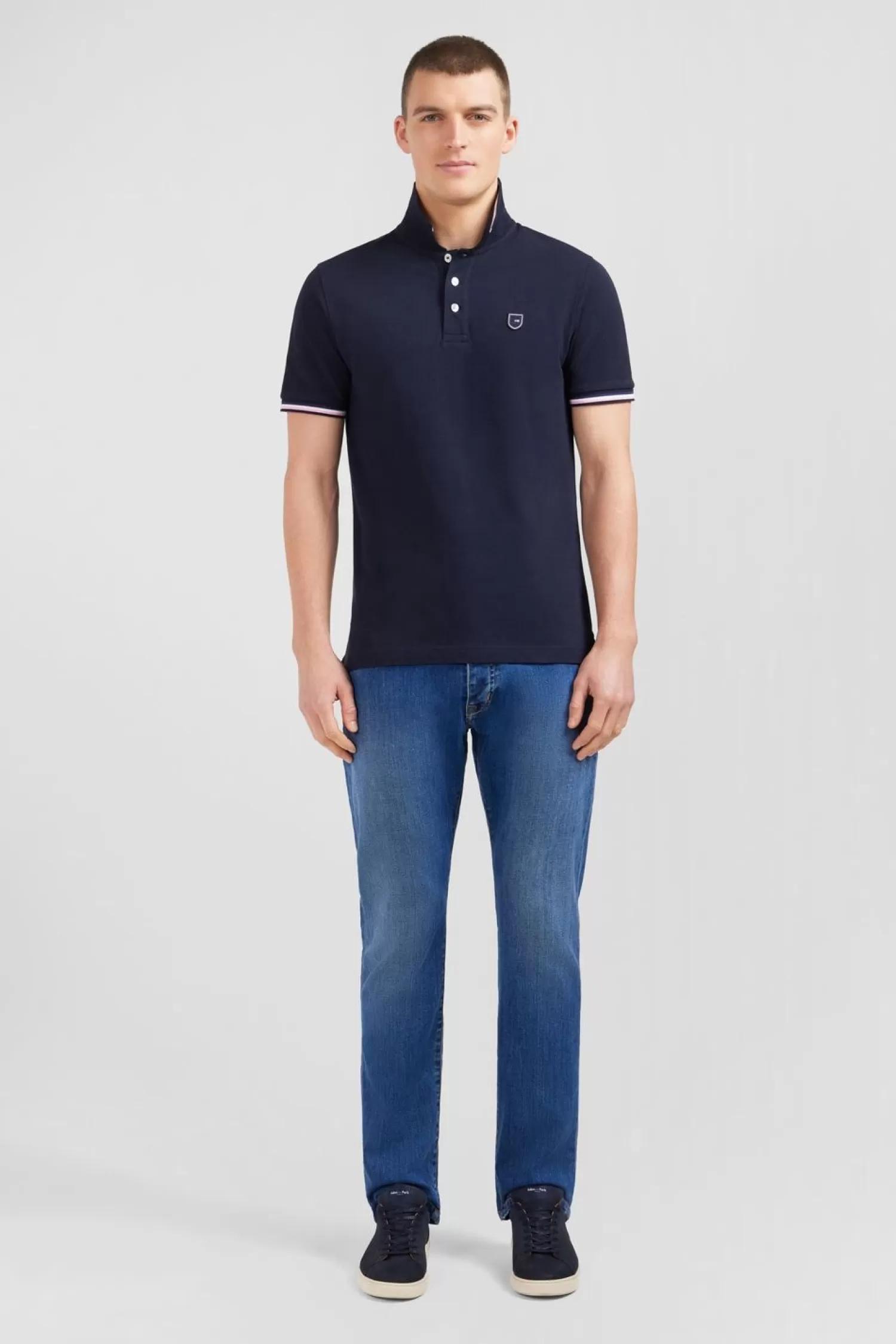 Eden Park Polo Bleu Marine A Manches Courtes-Homme Polos