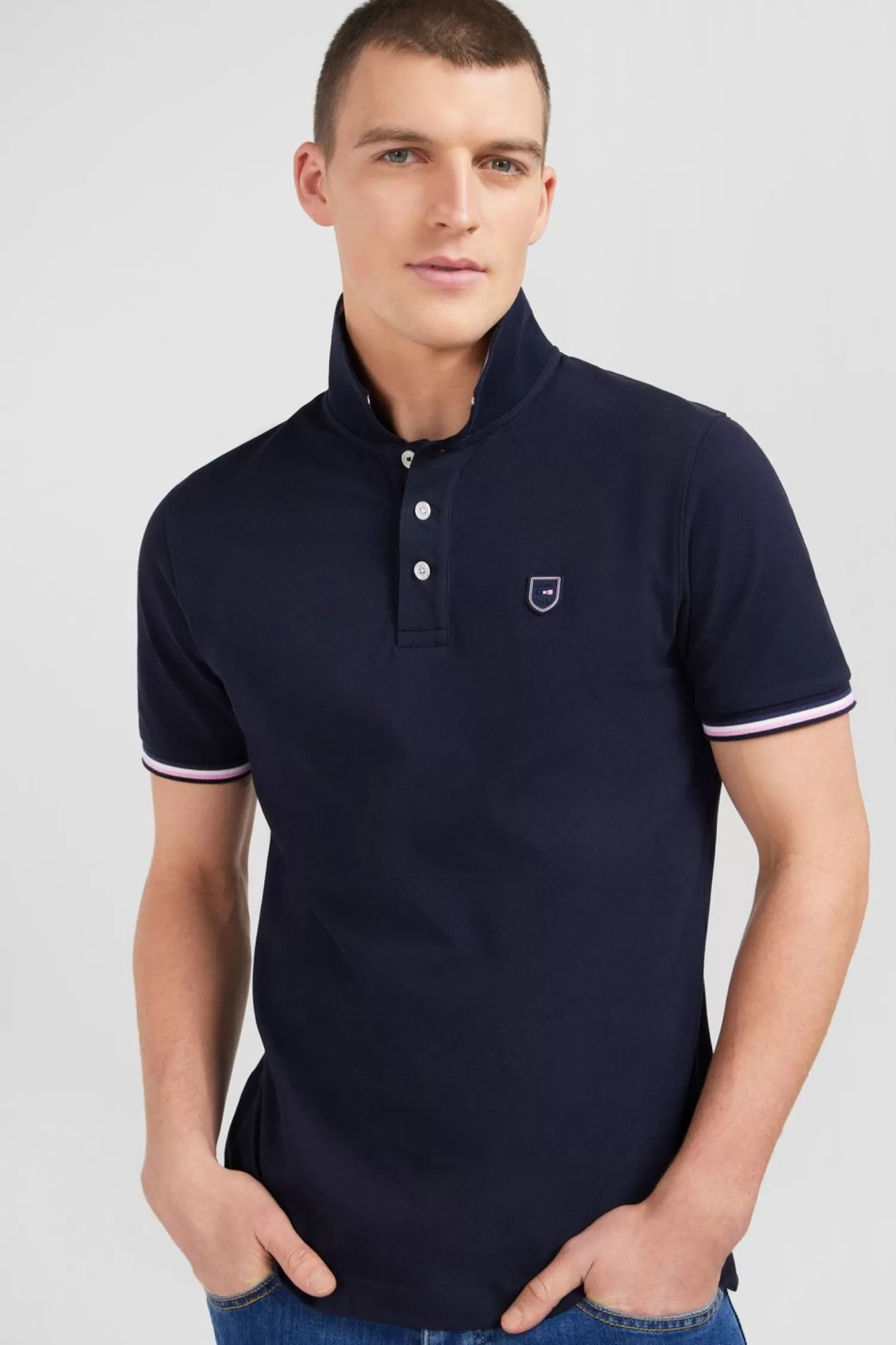 Eden Park Polo Bleu Marine A Manches Courtes-Homme Polos