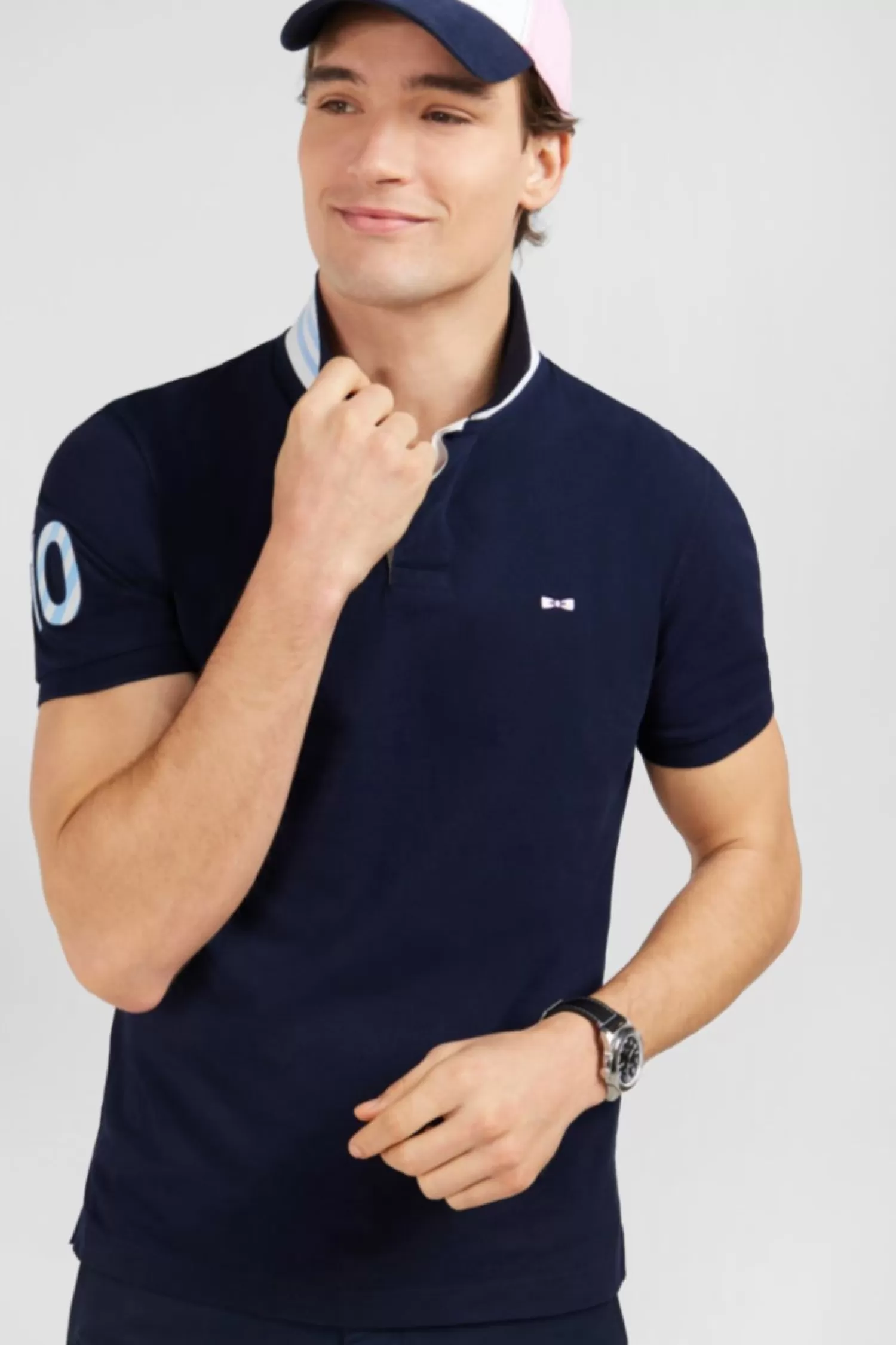 Eden Park Polo Bleu Marine A Manches Courtes Numero 10-Homme Polos