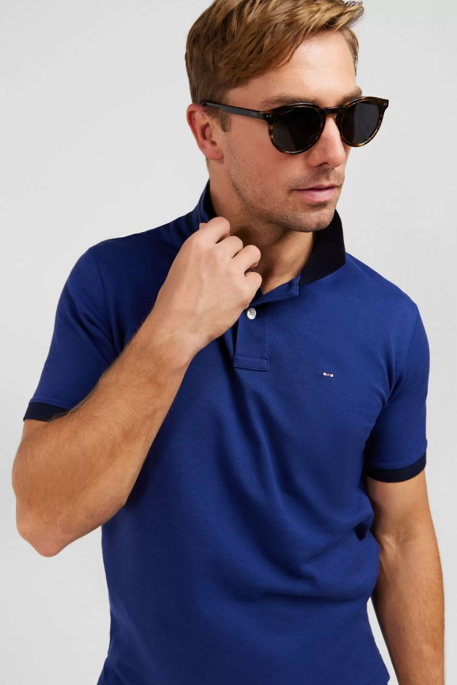 Eden Park Polo Bleu Marine Manches Courtes-Homme Polos