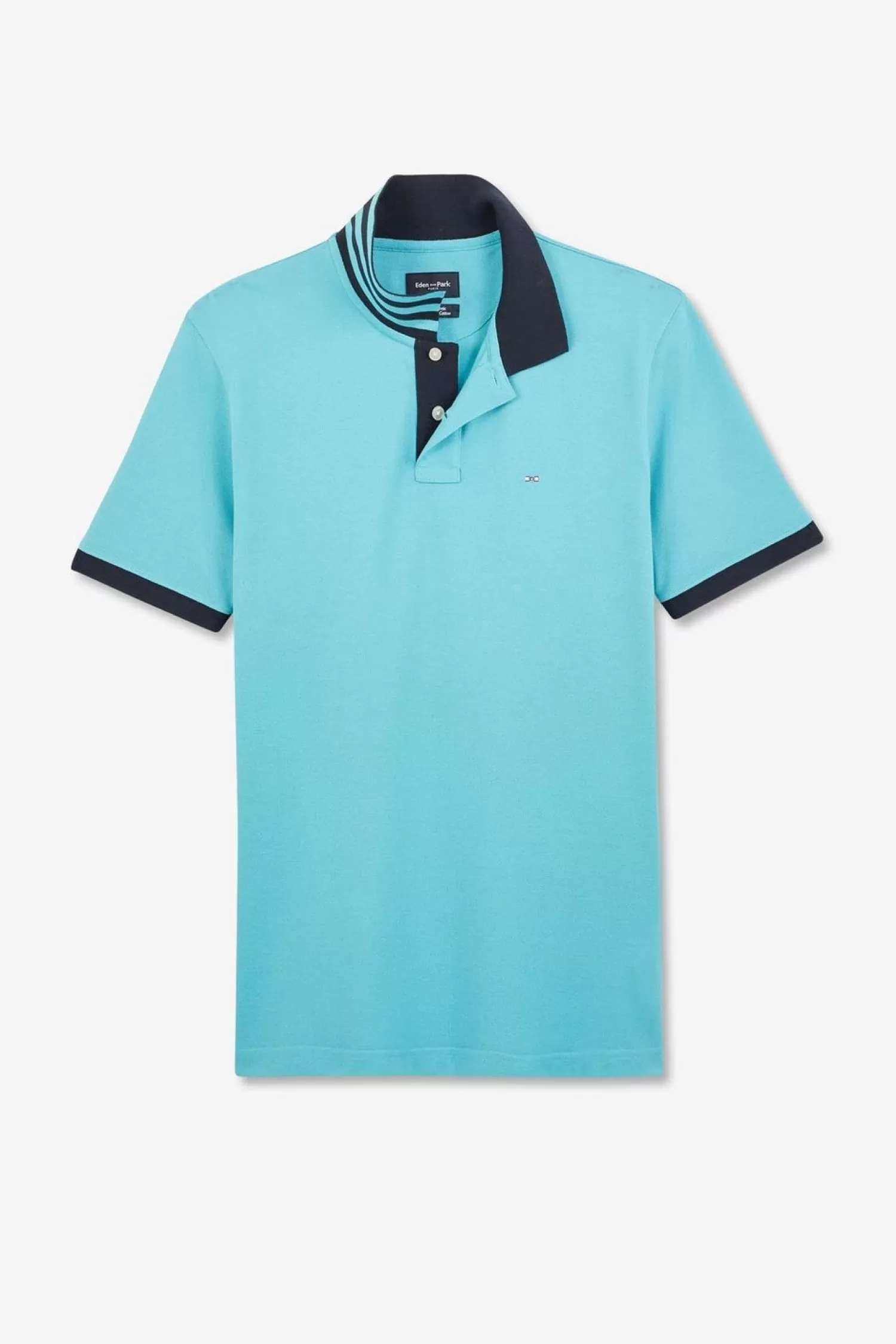 Eden Park Polo Bleu Turquoise Manches Courtes-Homme Polos