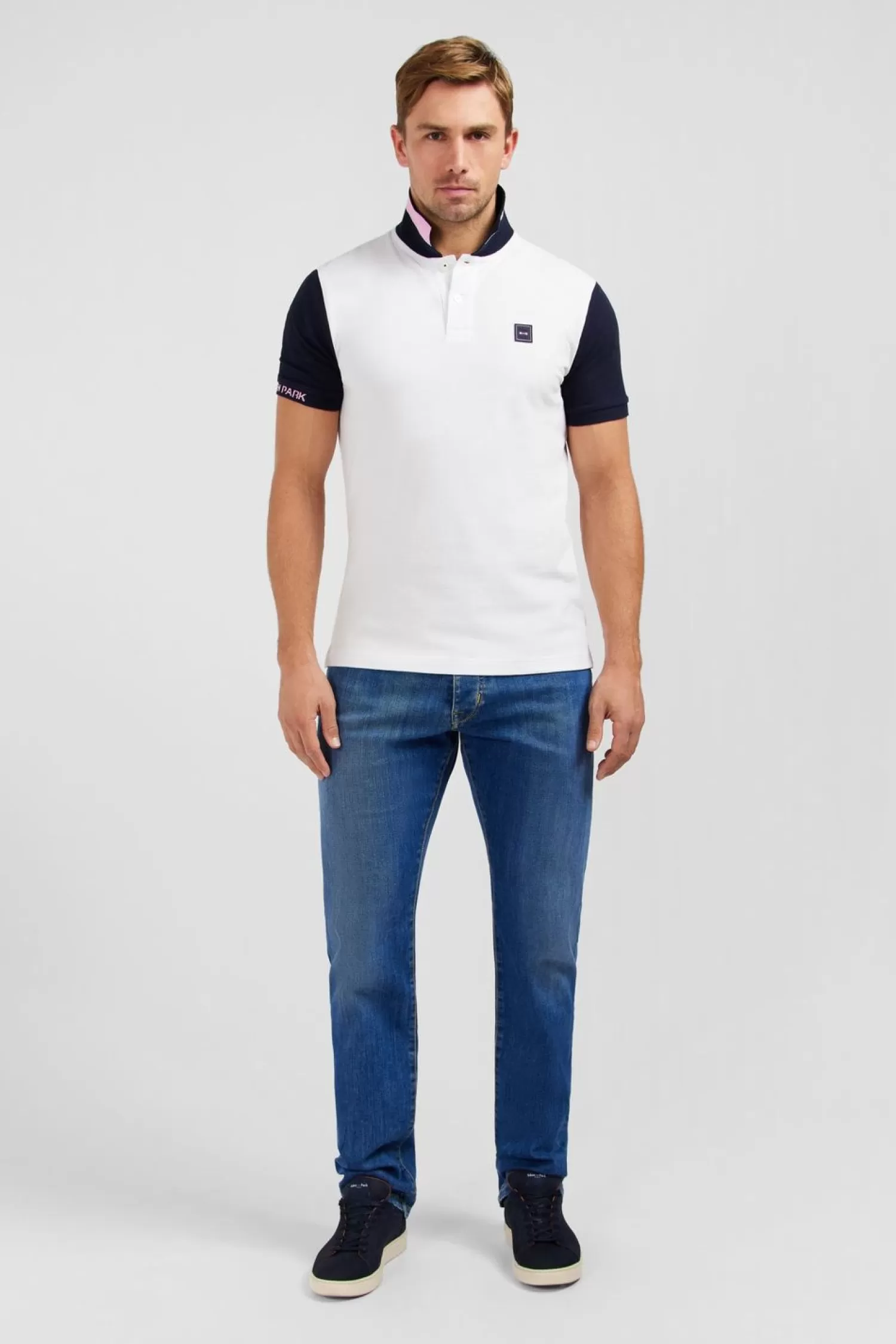 Eden Park Polo Colorblock Blanc A Manches Courtes-Homme Polos