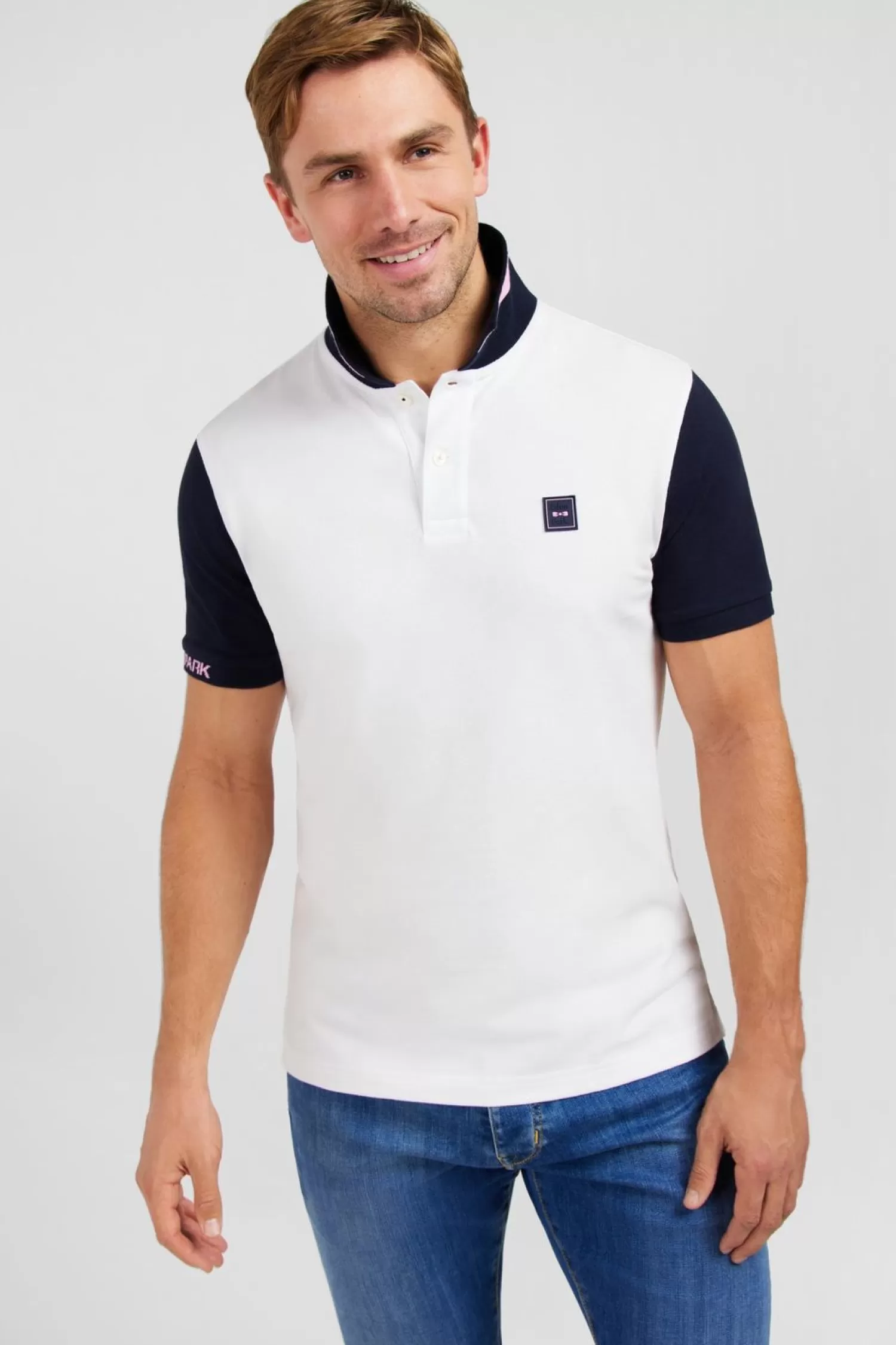 Eden Park Polo Colorblock Blanc A Manches Courtes-Homme Polos