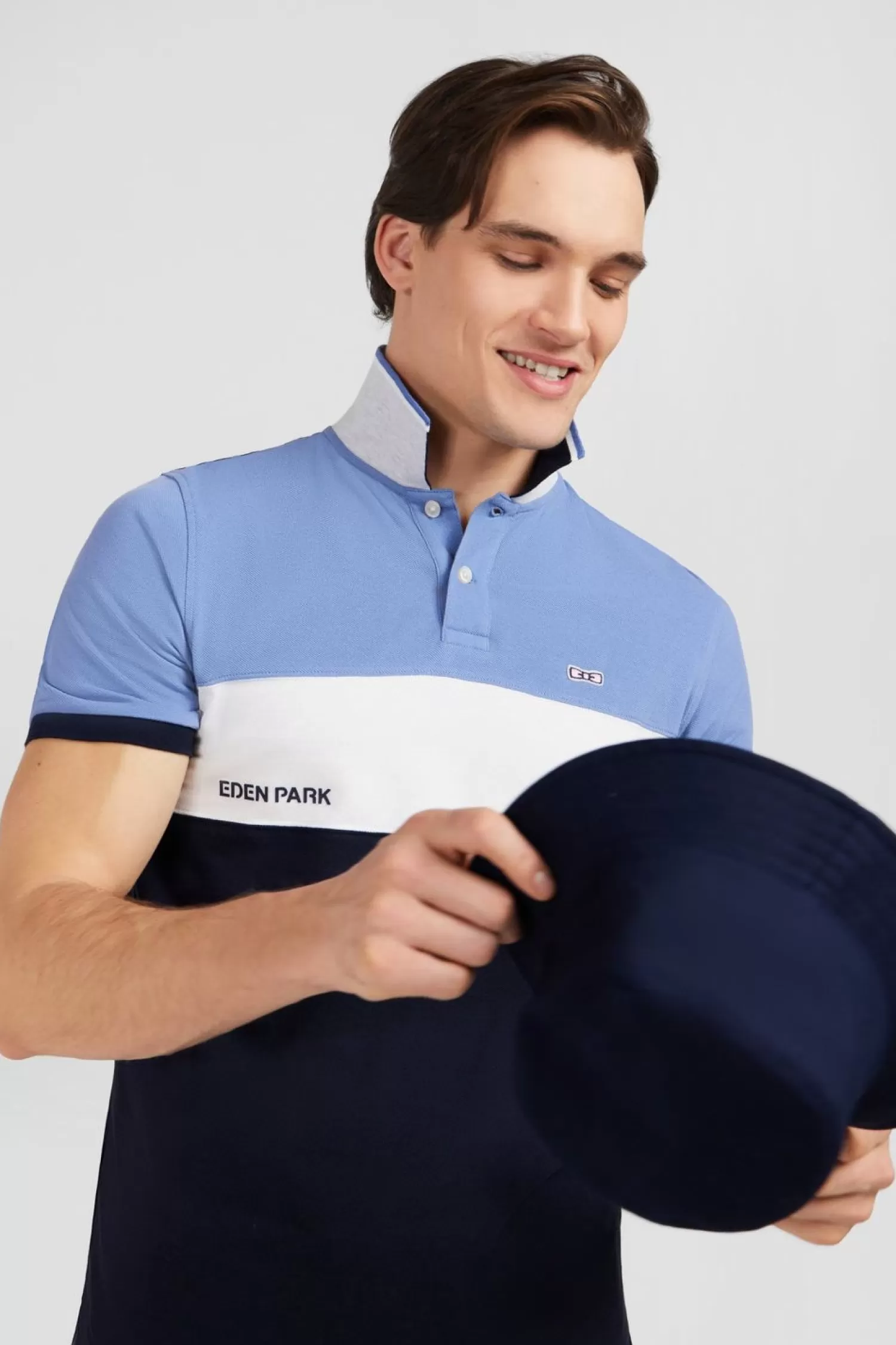 Eden Park Polo Colorblock Bleu A Manches Courtes-Homme Polos
