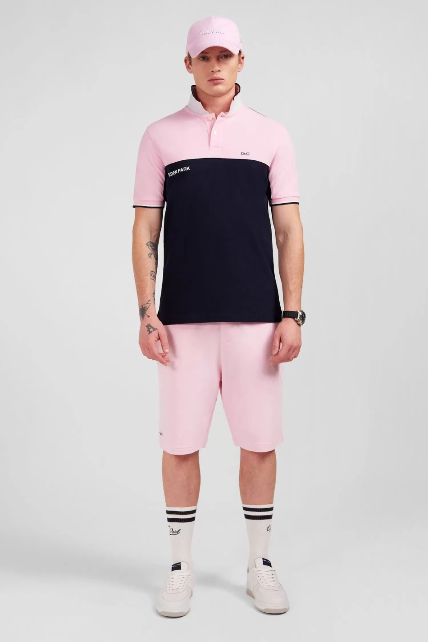 Eden Park Polo Colorblock Rose A Manches Courtes-Homme Polos