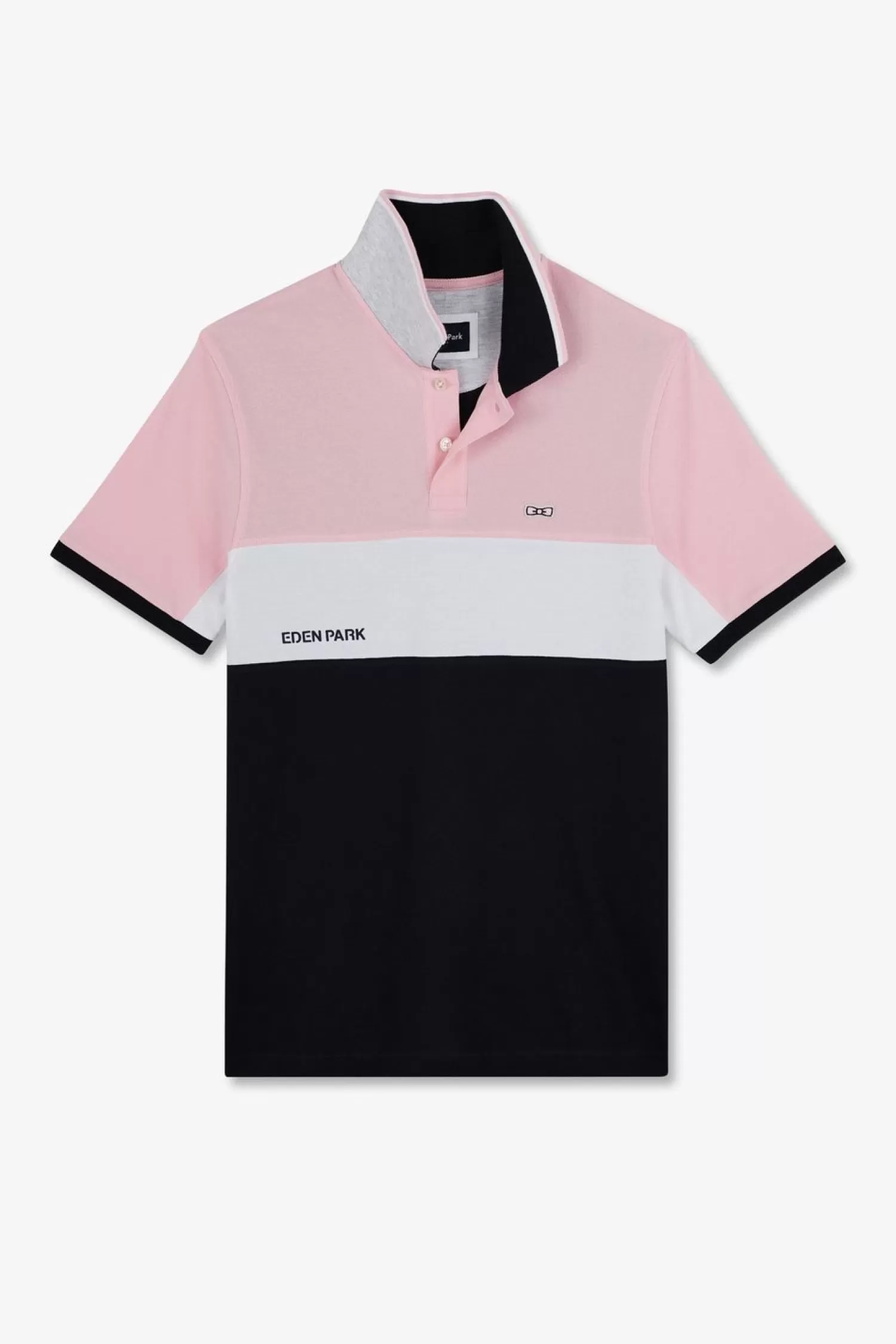 Eden Park Polo Colorblock Rose A Manches Courtes-Homme Polos