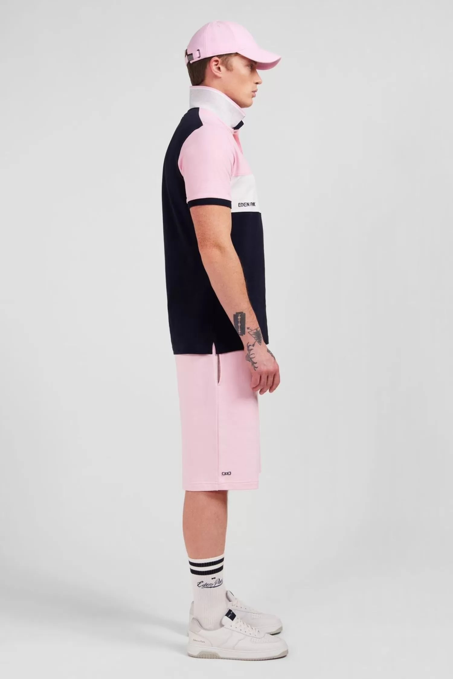 Eden Park Polo Colorblock Rose A Manches Courtes-Homme Polos