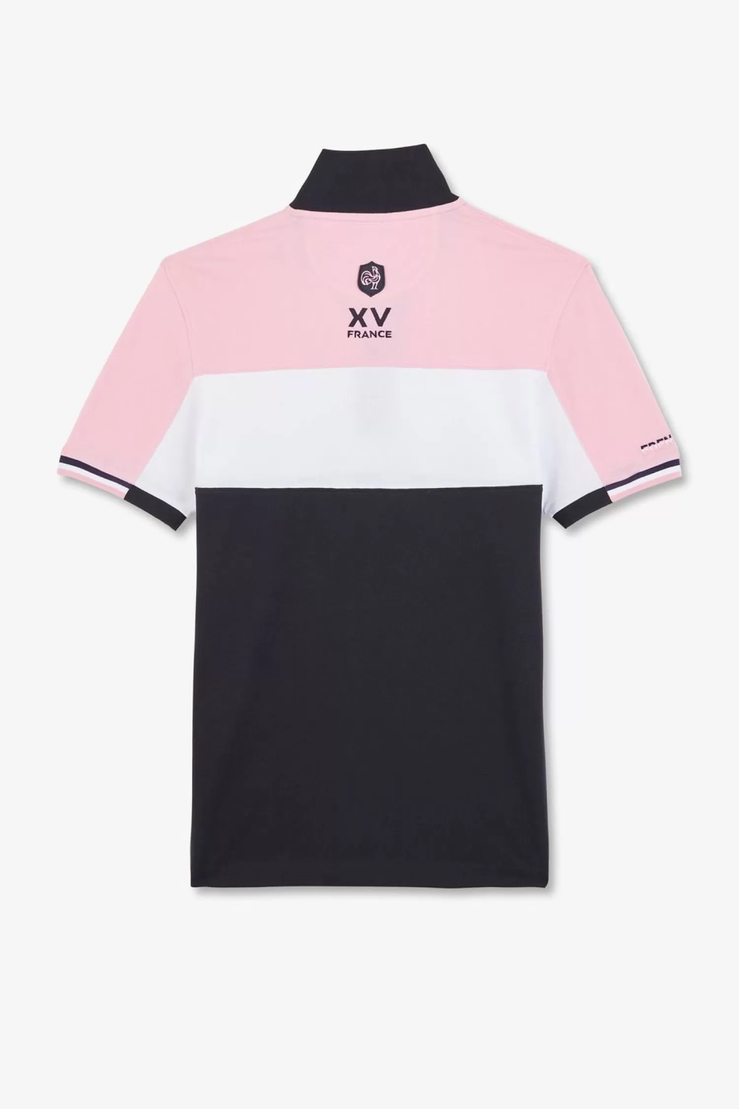Eden Park Polo Colorblock Rose En Coton Pique A Broderie Xv De France-Homme Polos