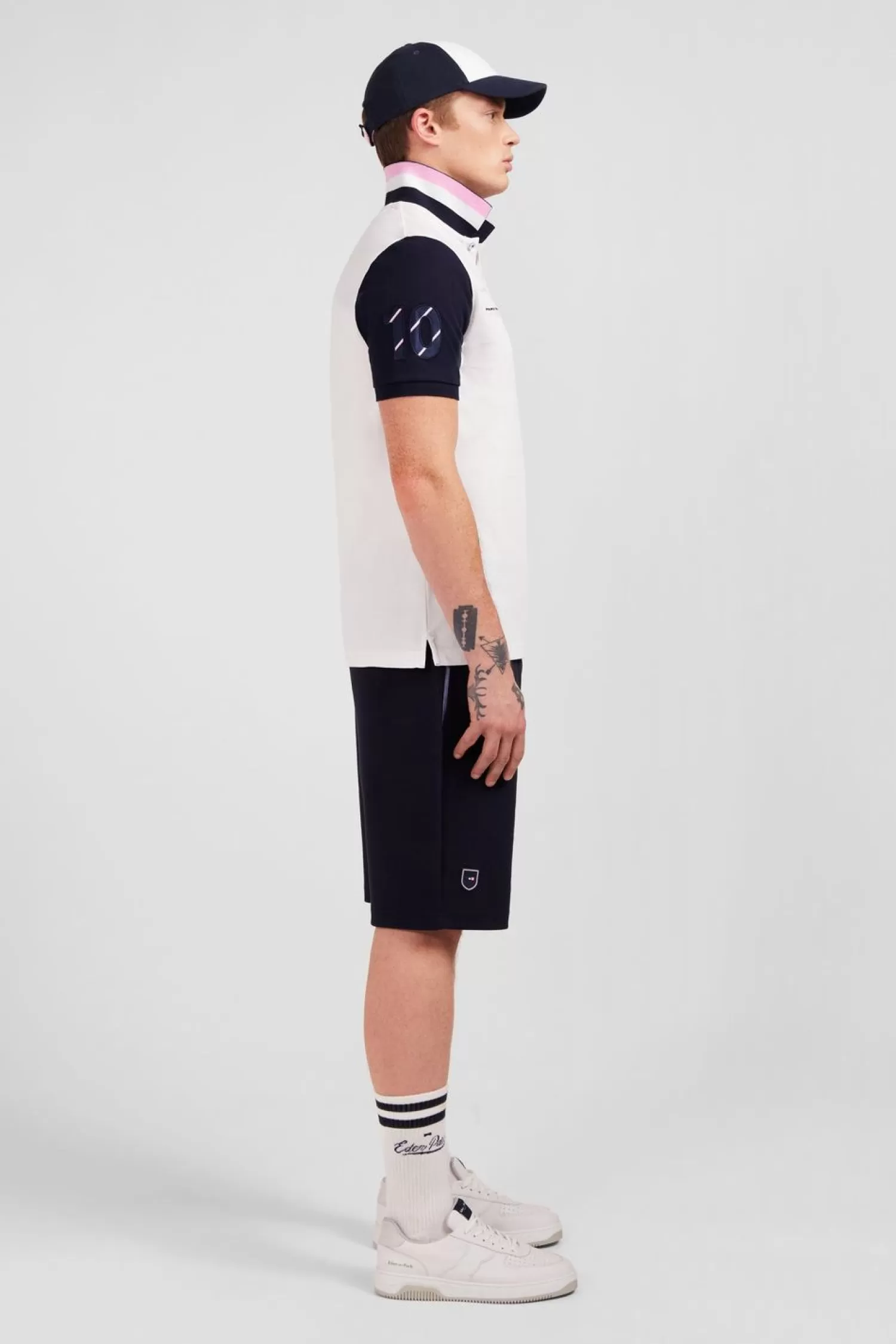 Eden Park Polo Colorblock Rose En Coton Pique A Broderie Xv De France-Homme Polos