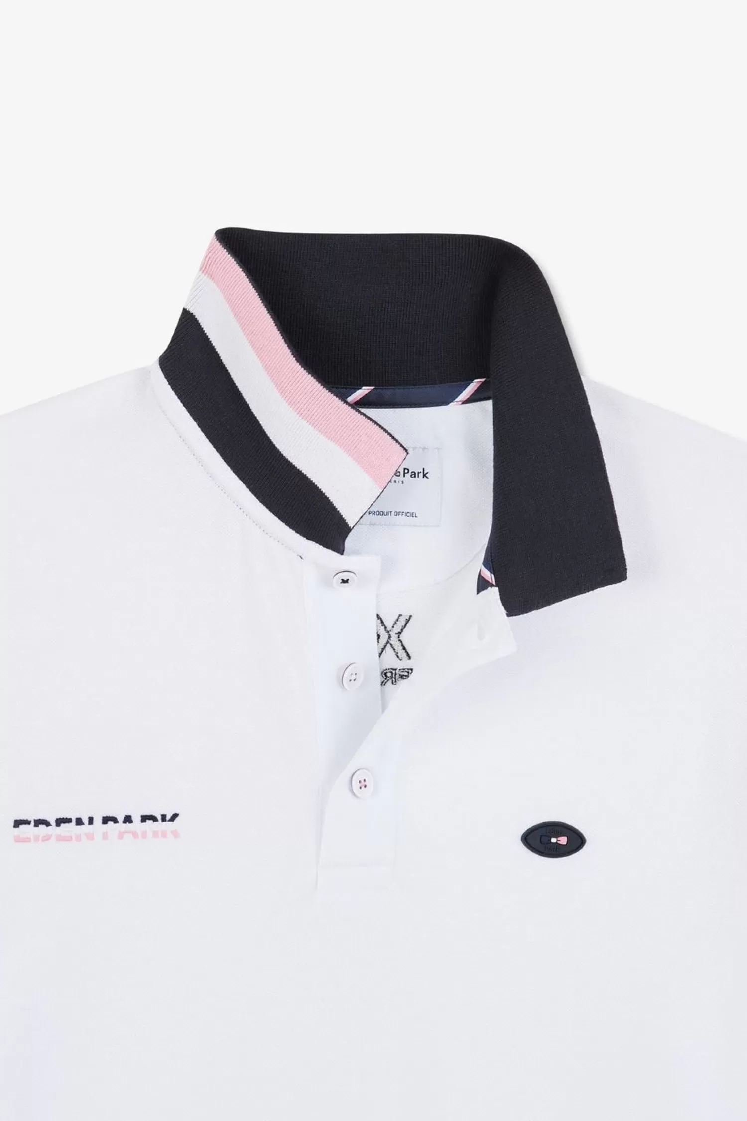 Eden Park Polo Colorblock Rose En Coton Pique A Broderie Xv De France-Homme Polos
