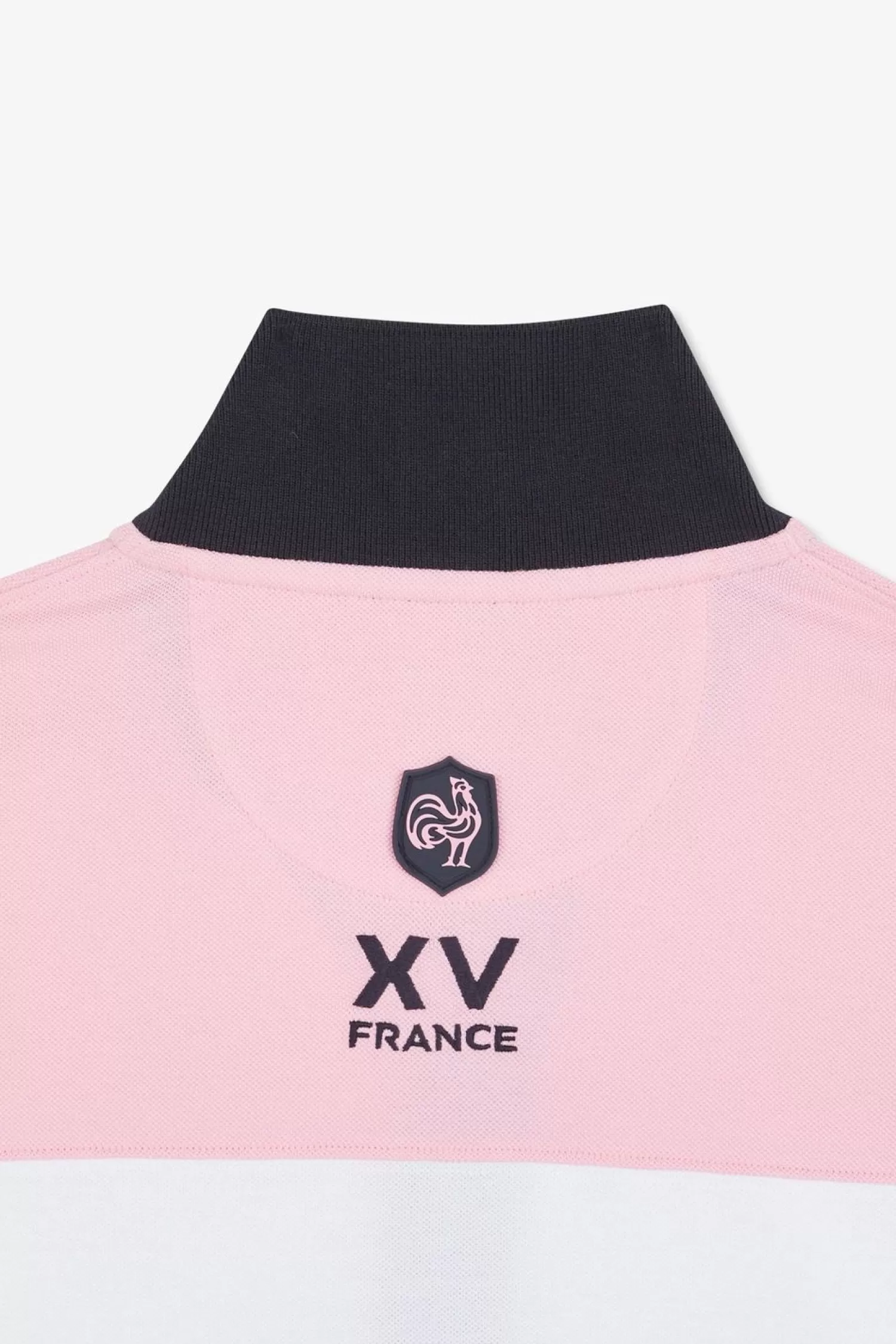 Eden Park Polo Colorblock Rose En Coton Pique A Broderie Xv De France-Homme Polos