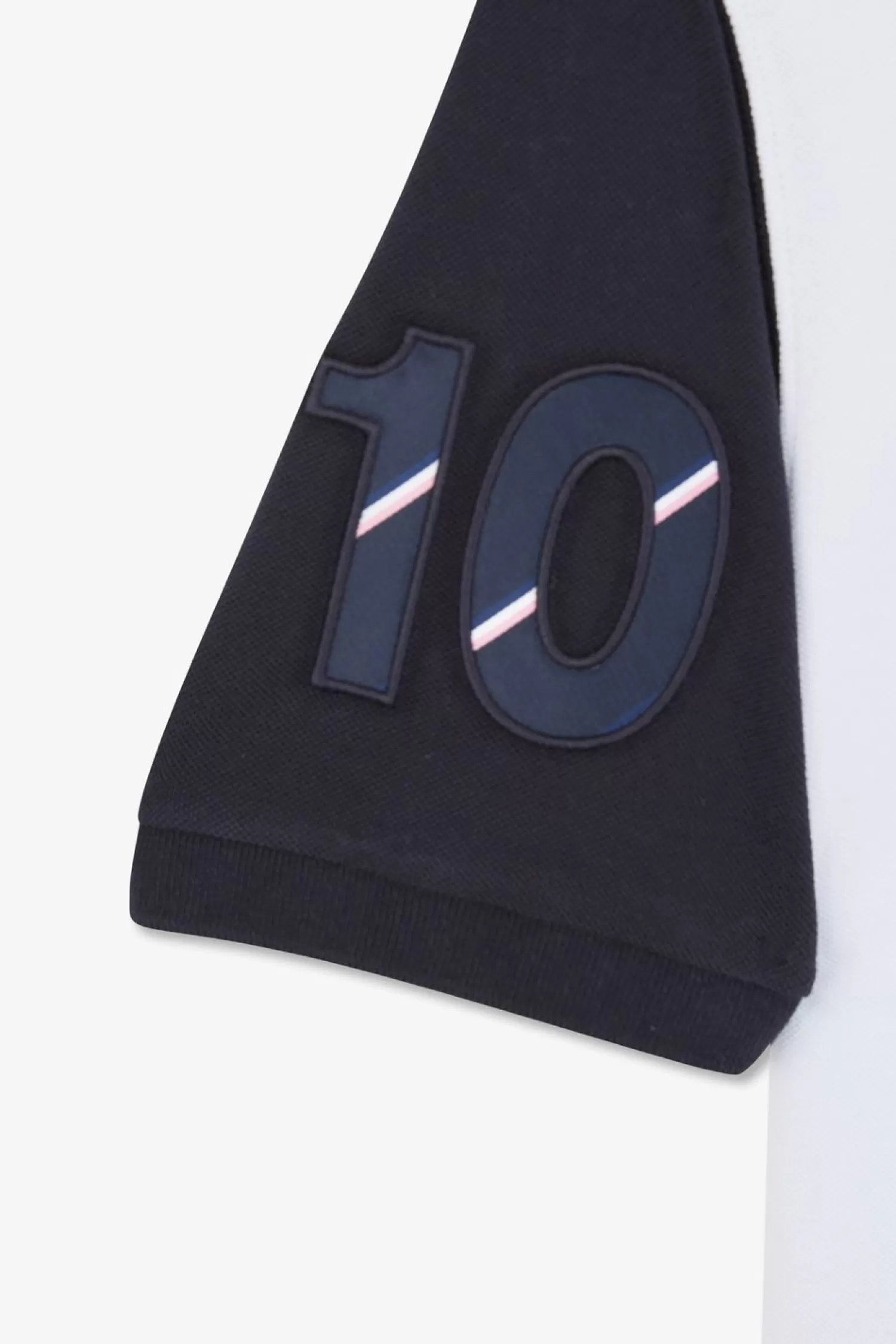 Eden Park Polo Colorblock Rose En Coton Pique A Broderie Xv De France-Homme Polos