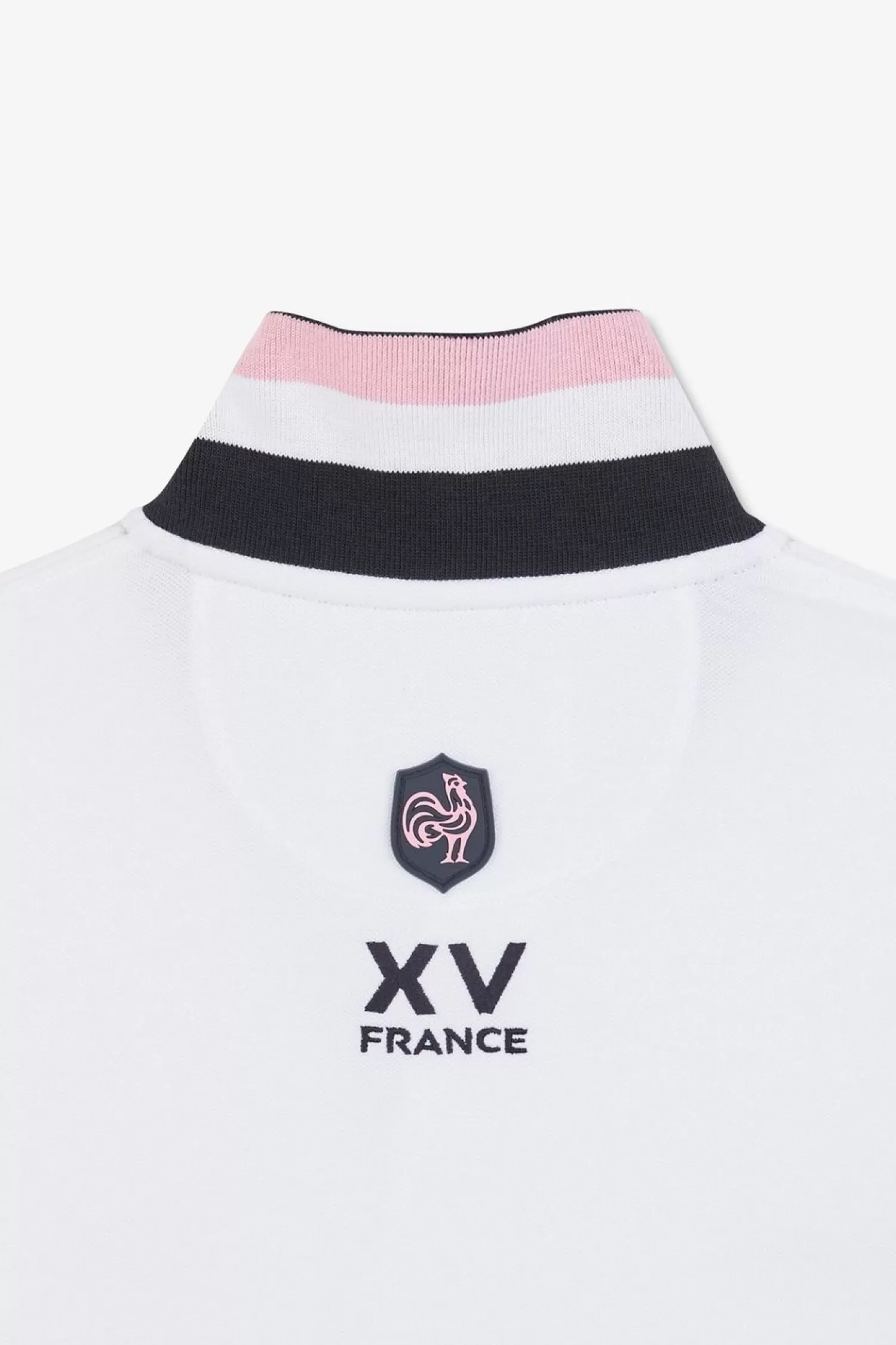 Eden Park Polo Colorblock Rose En Coton Pique A Broderie Xv De France-Homme Polos
