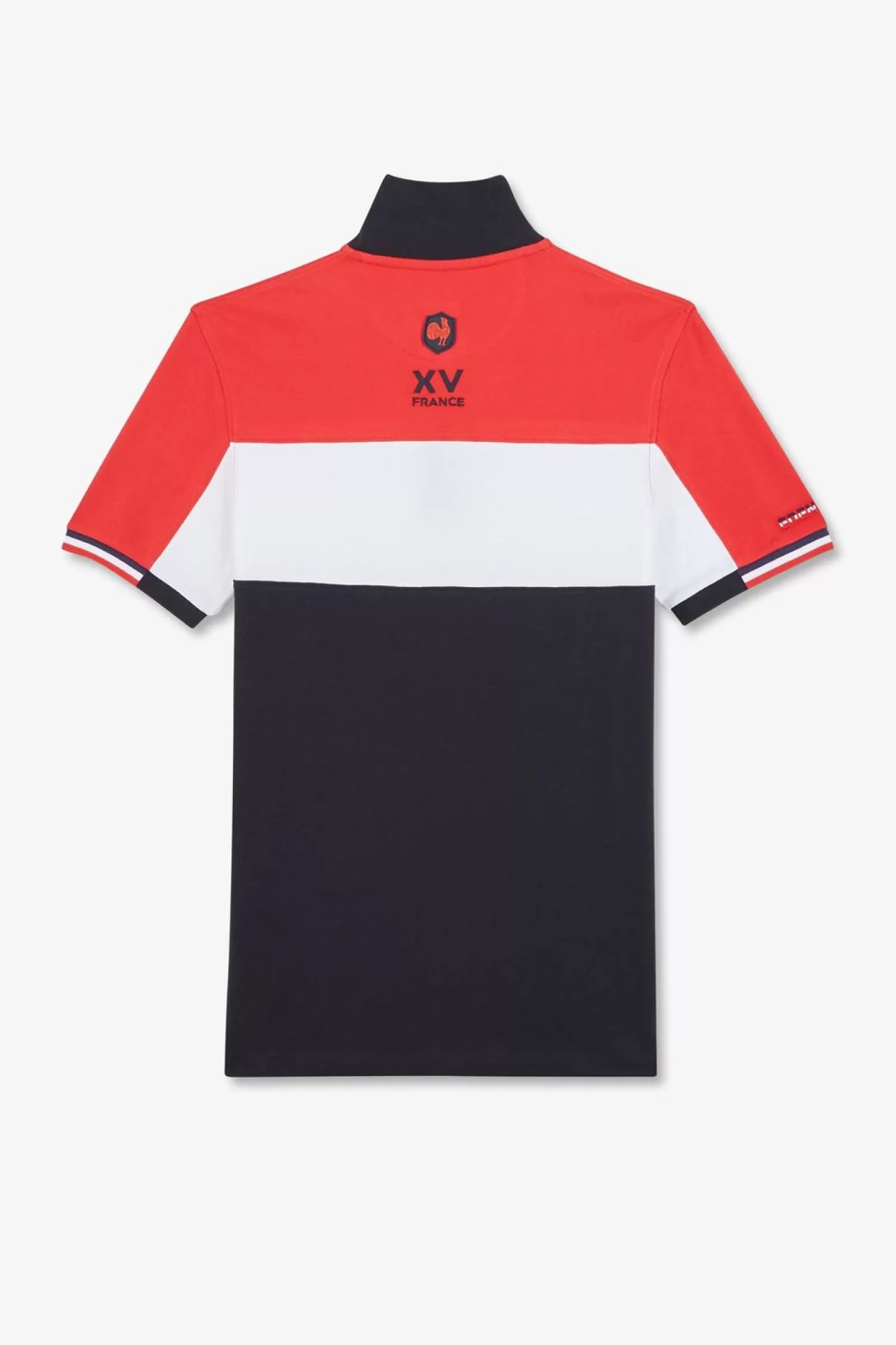 Eden Park Polo Colorblock Rouge En Coton Pique A Broderie Xv De France-Homme Polos
