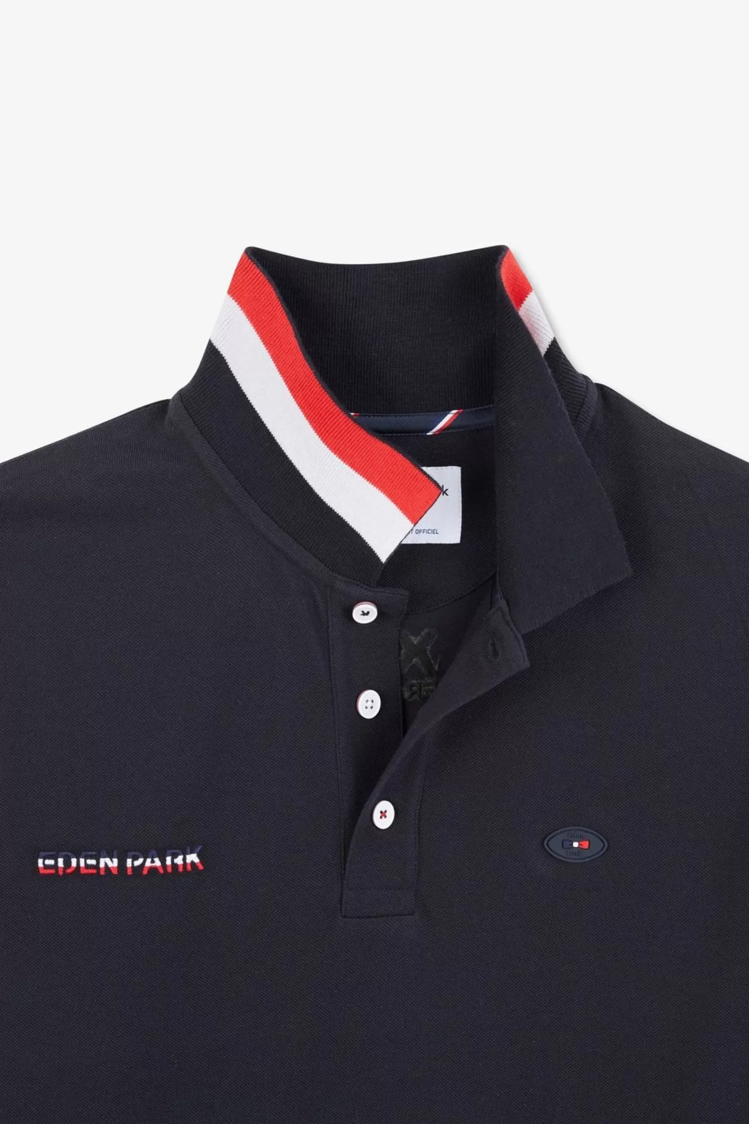 Eden Park Polo Colorblock Rouge En Coton Pique A Broderie Xv De France-Homme Polos