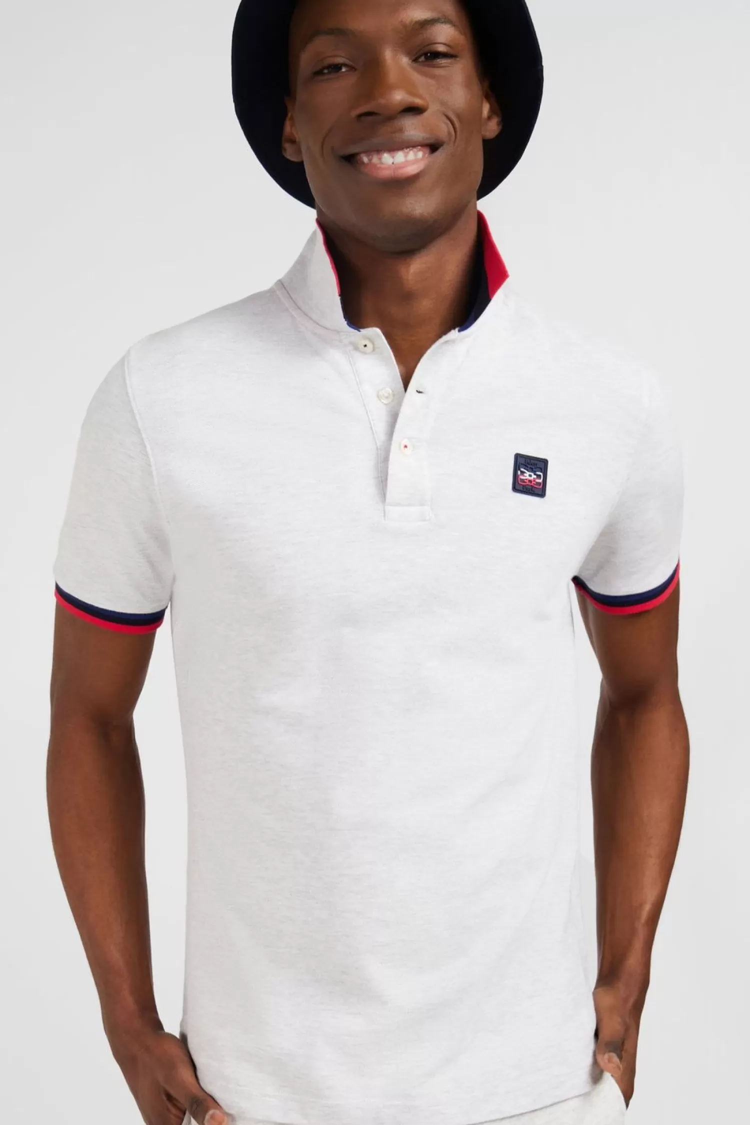 Eden Park Polo Gris A Details Tricolores-Homme Polos