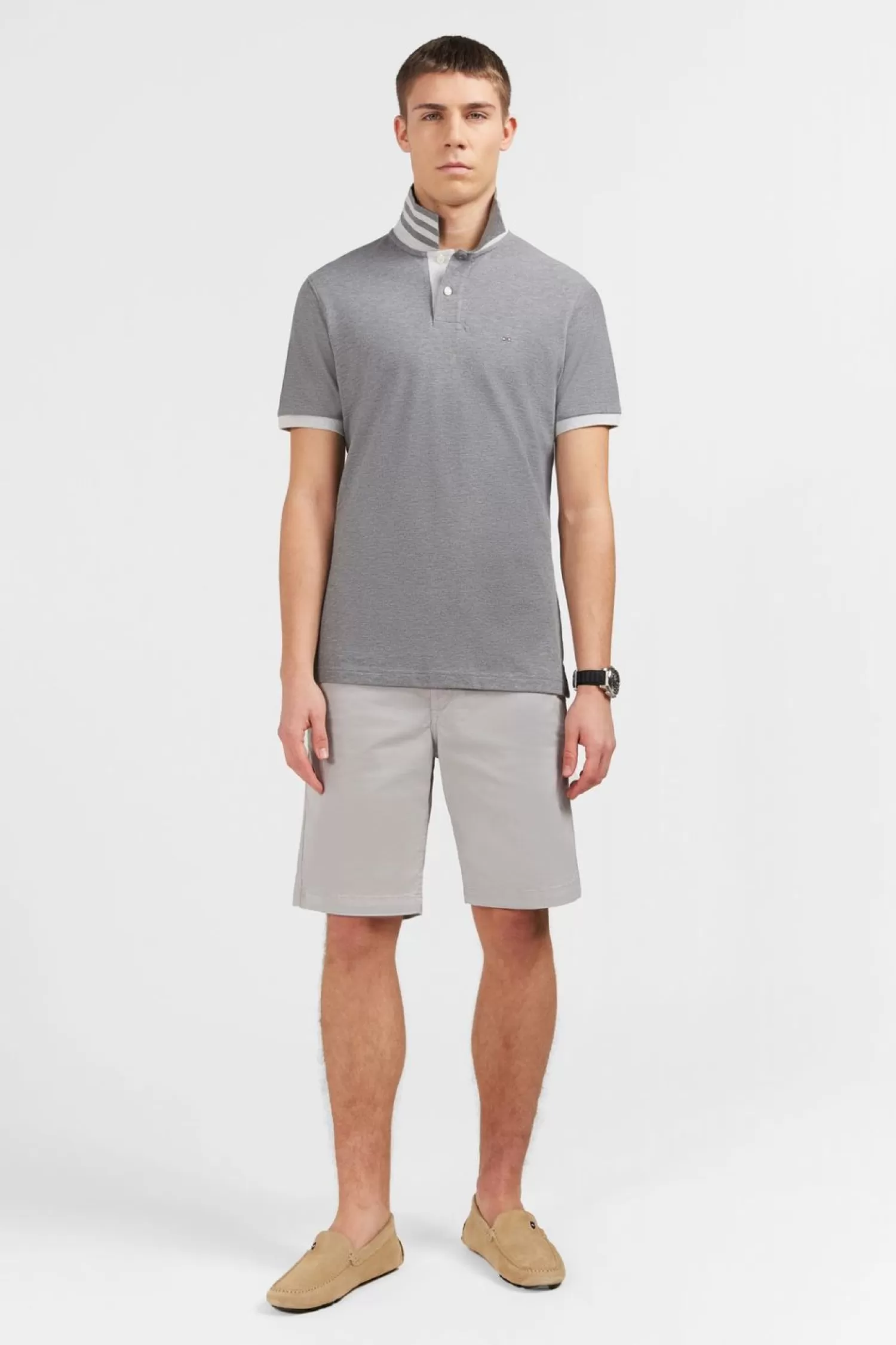 Eden Park Polo Gris A Manches Courtes-Homme Polos