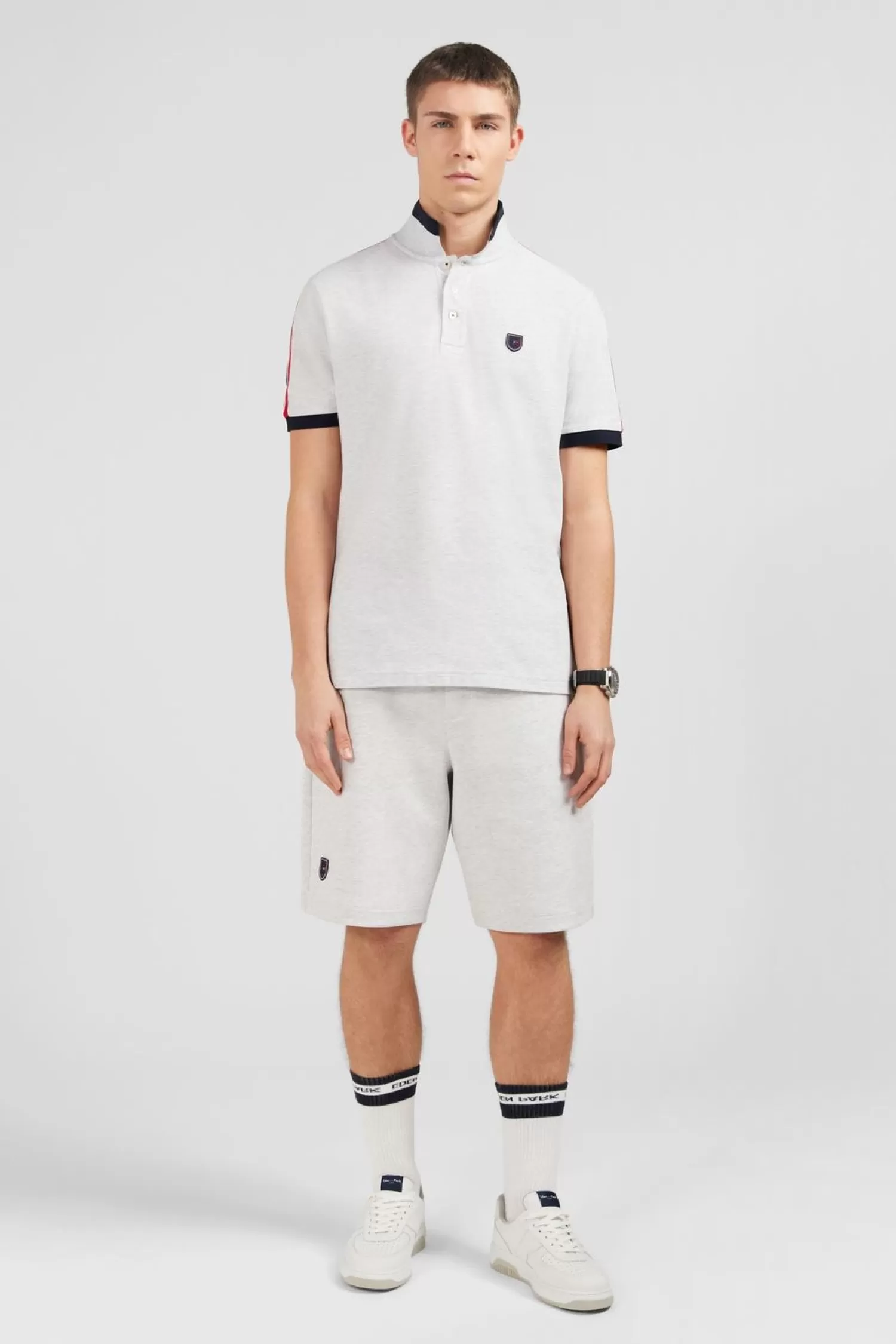 Eden Park Polo Gris Chine Manches Courtes-Homme Polos