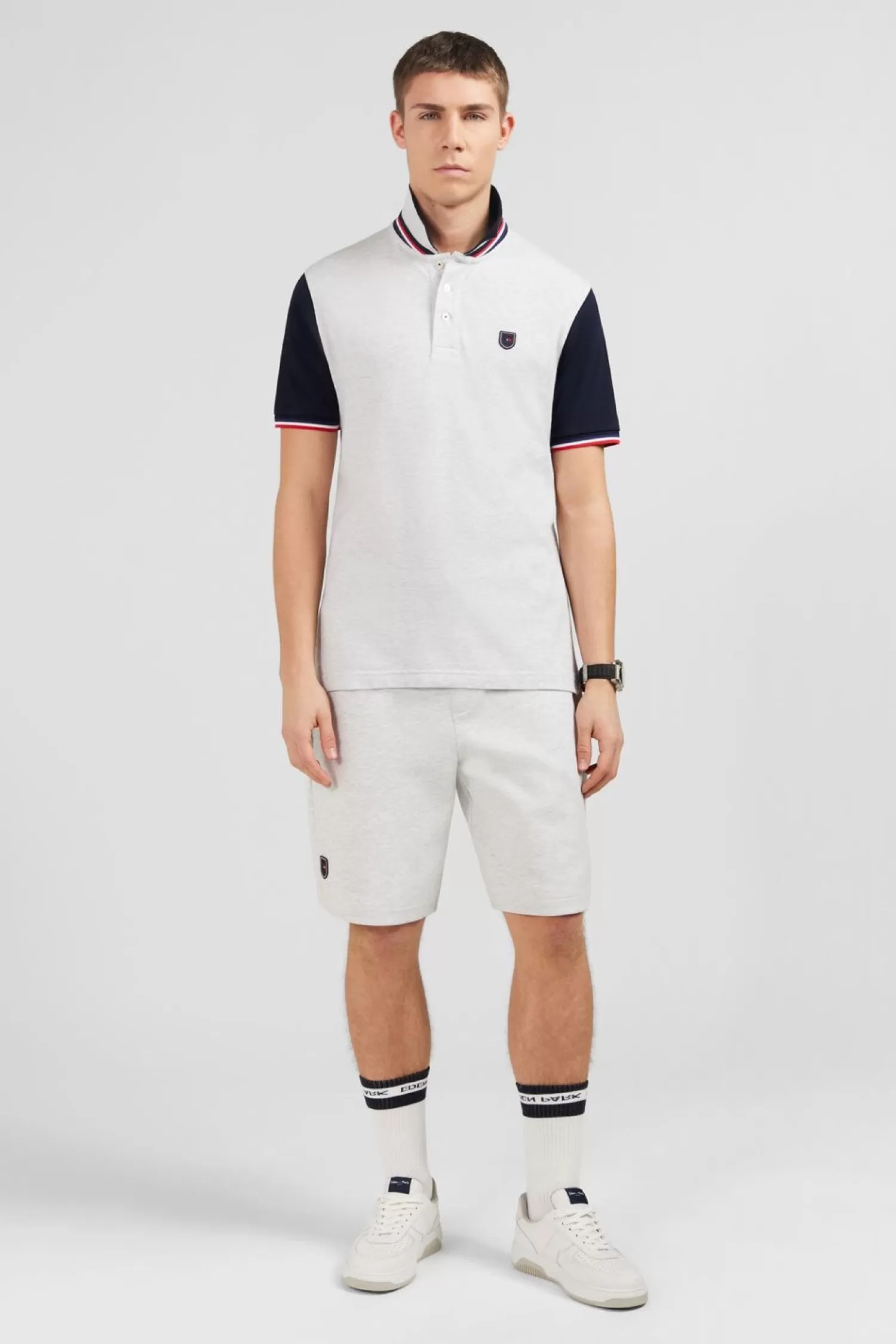 Eden Park Polo Gris Colorblock Manches Courtes-Homme Polos