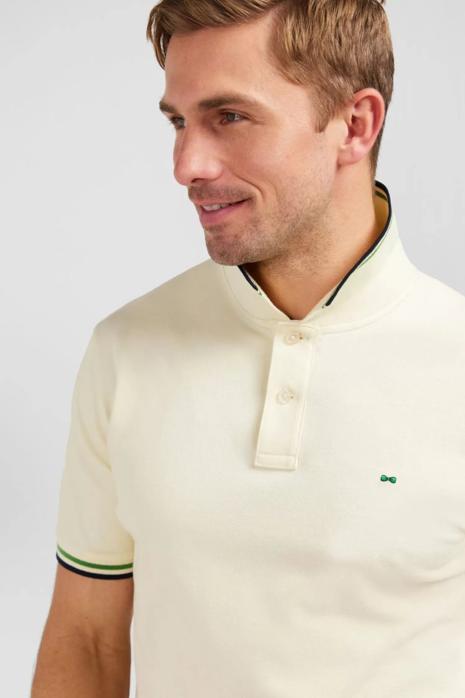 Eden Park Polo Jaune Clair En Coton Pima-Homme Polos