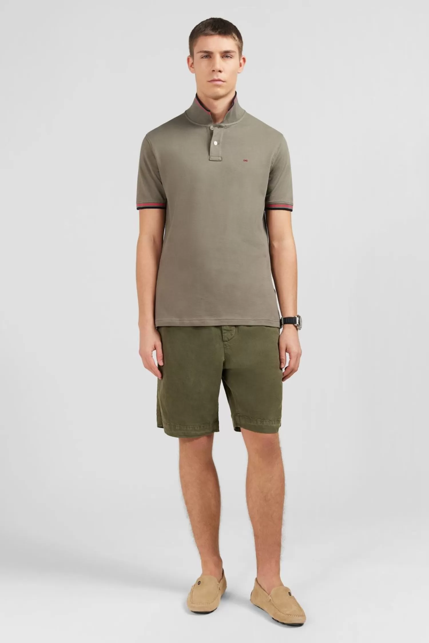 Eden Park Polo Kaki En Coton Pima-Homme Polos