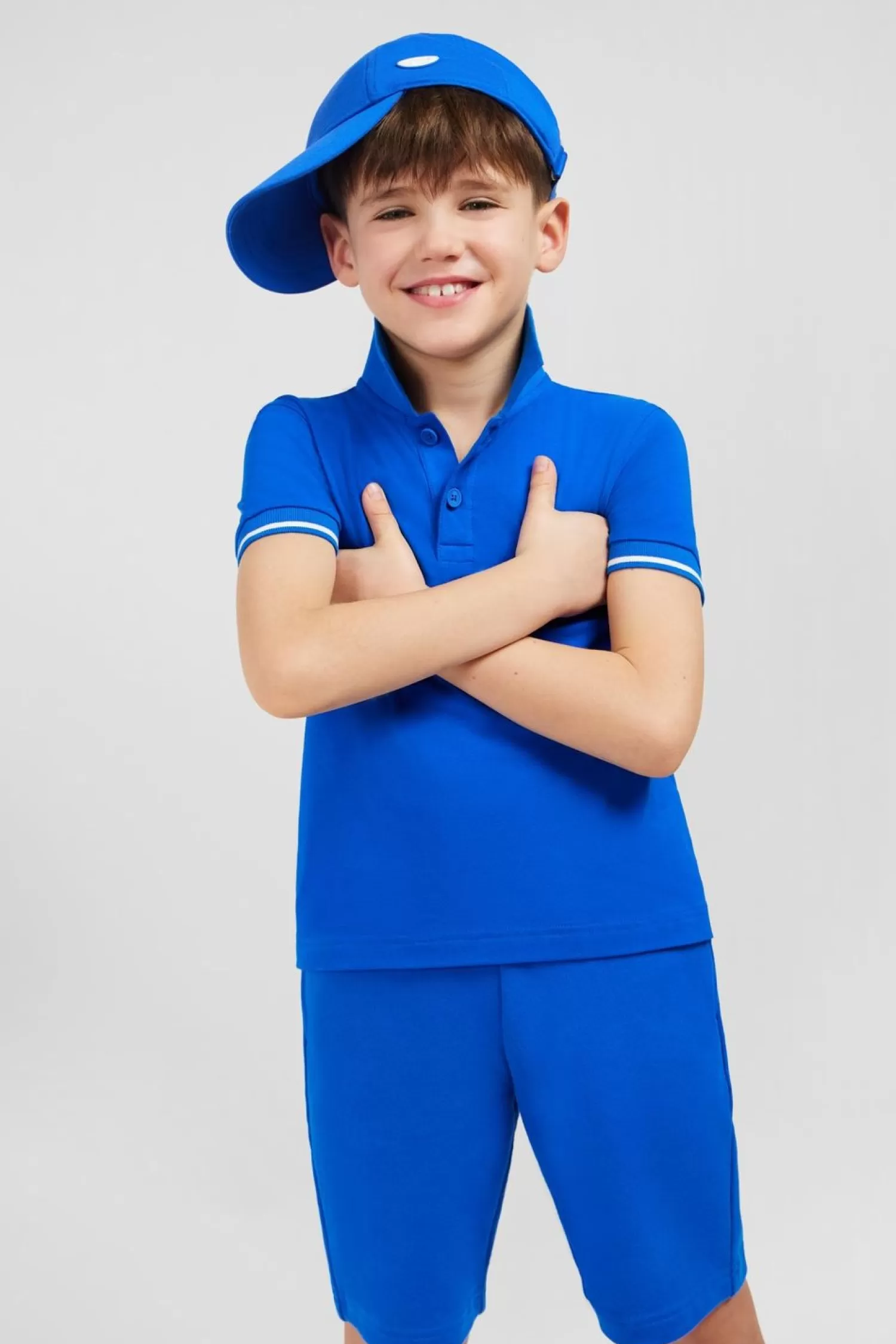 Eden Park Polo Manches Courtes Bleu En Pique Coton-Enfant Enfant