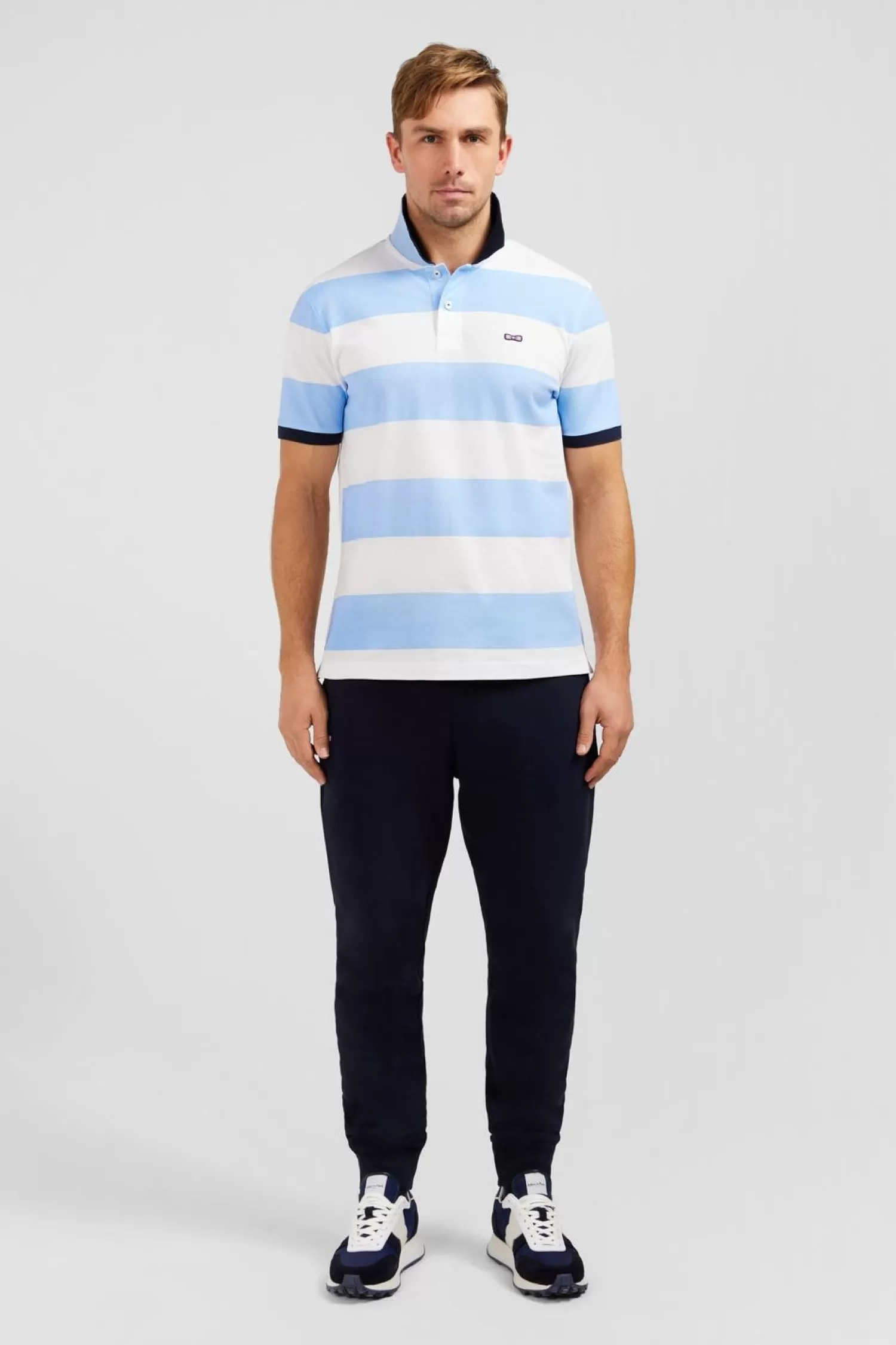 Eden Park Polo Manches Courtes Cercle Ciel En Pique Coton-Homme Polos