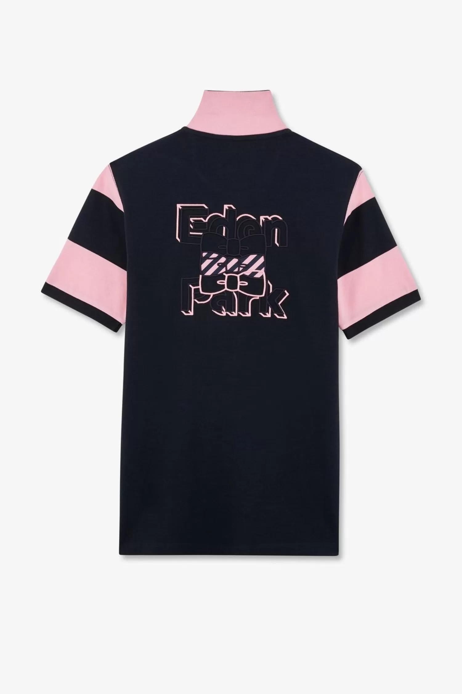 Eden Park Polo Manches Courtes Cercle Marine Et Rose En Pique Coton-Homme Polos