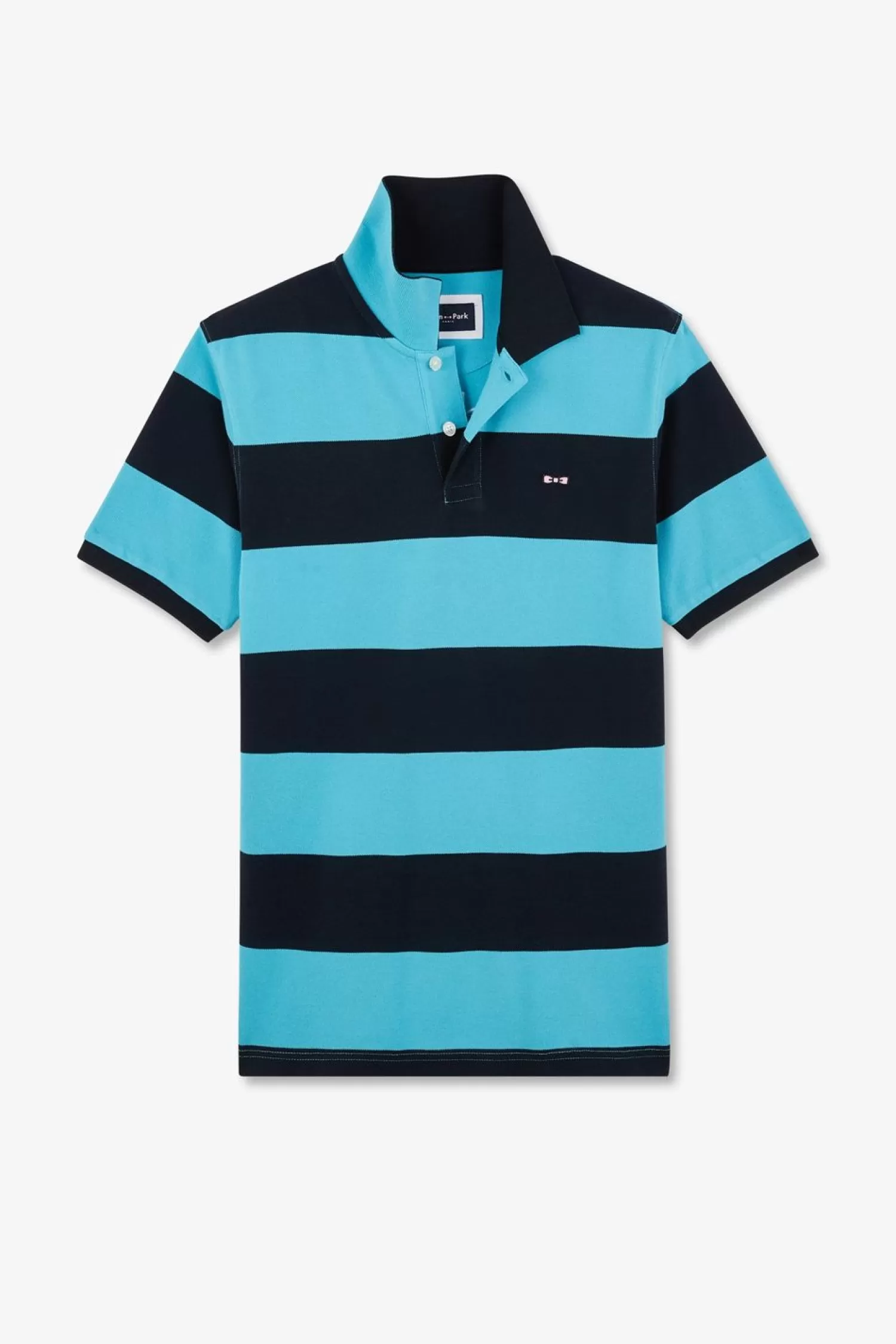 Eden Park Polo Manches Courtes Cercle Turquoise En Pique Coton-Homme Polos