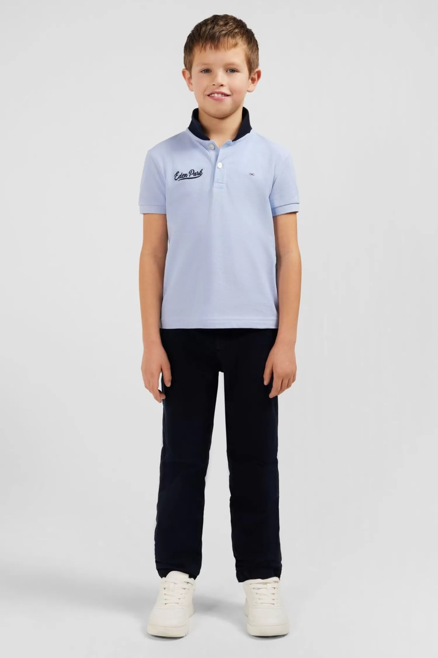 Eden Park Polo Manches Courtes Ciel En Pique Coton-Enfant Enfant