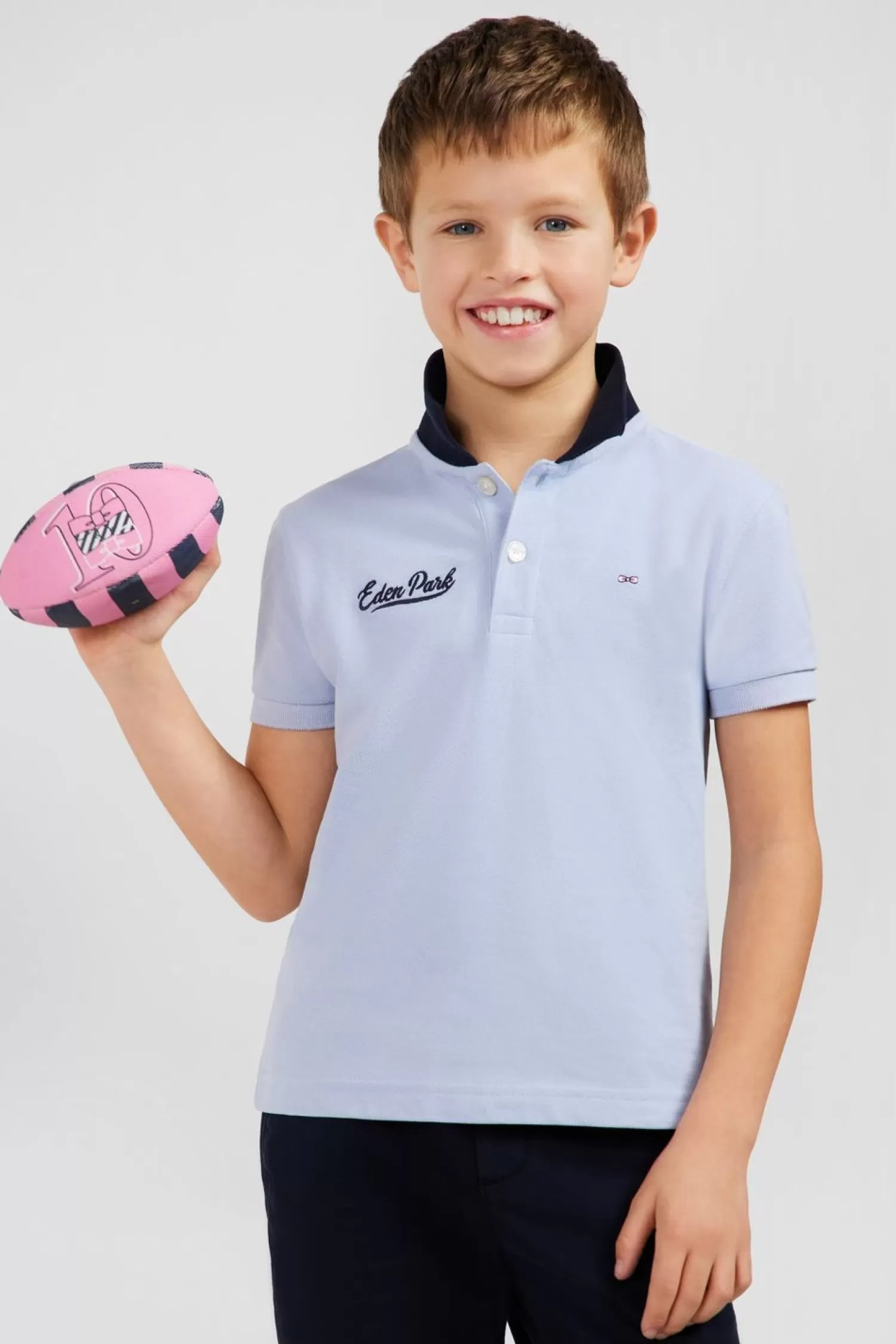 Eden Park Polo Manches Courtes Ciel En Pique Coton-Enfant Enfant