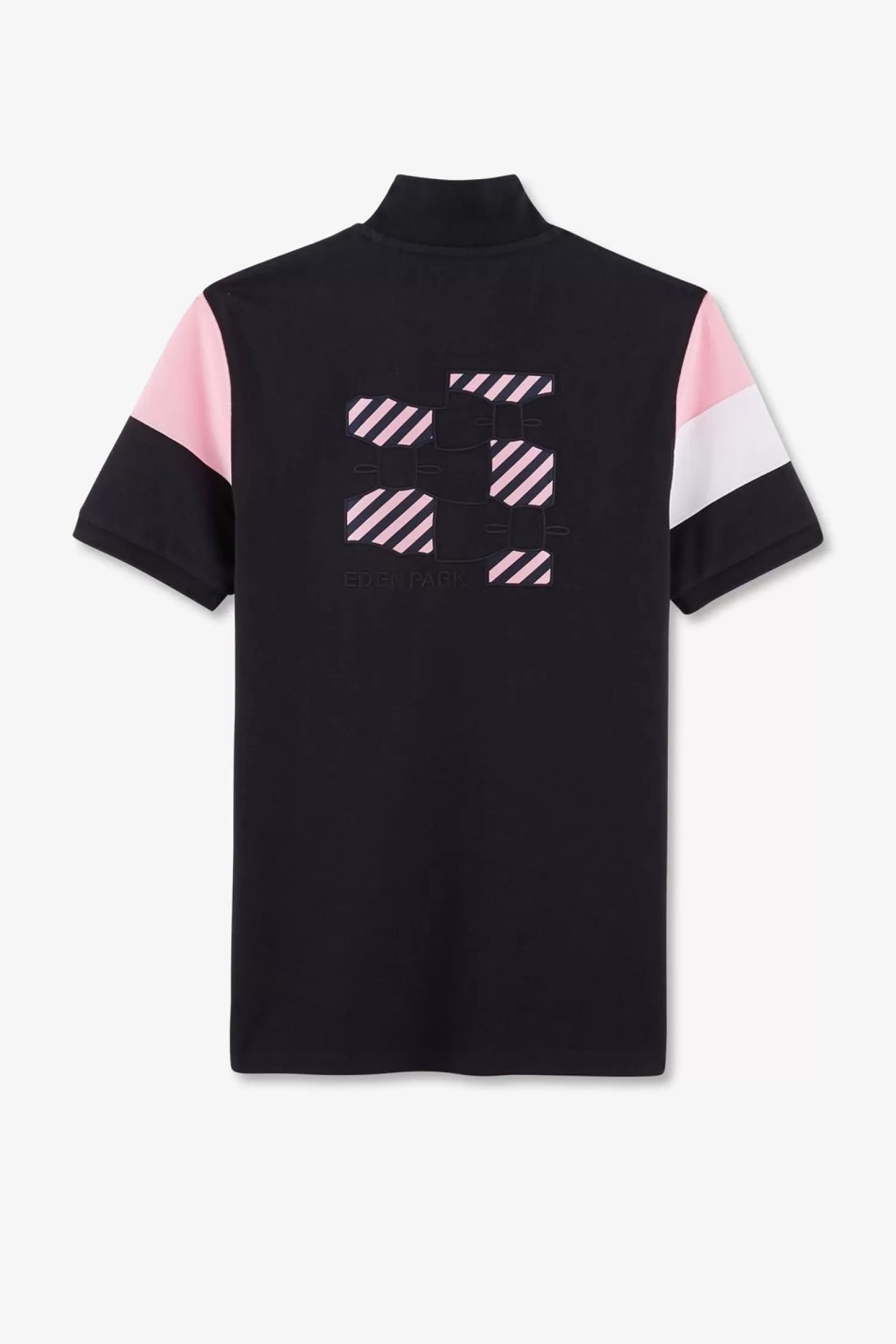 Eden Park Polo Manches Courtes Marine Tricolore En Pique Coton Details Noeuds-Homme Polos