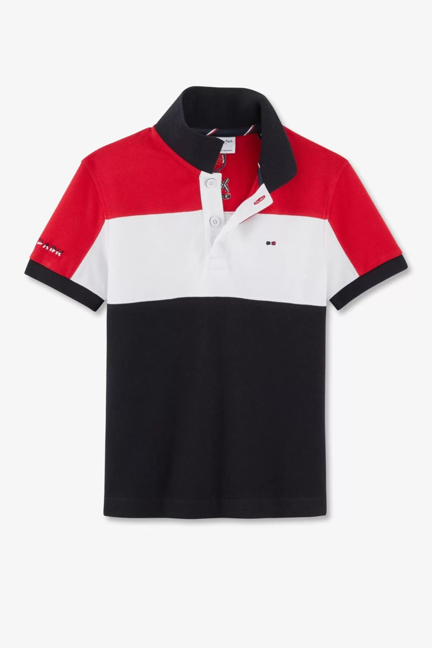 Eden Park Polo Manches Courtes Tricolore Xv De France En Pique Coton-Enfant Enfant