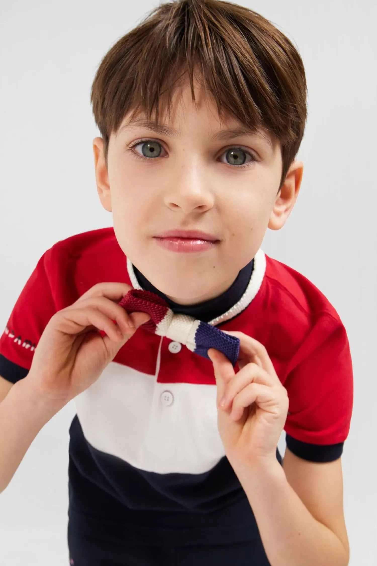 Eden Park Polo Manches Courtes Tricolore Xv De France En Pique Coton-Enfant Enfant