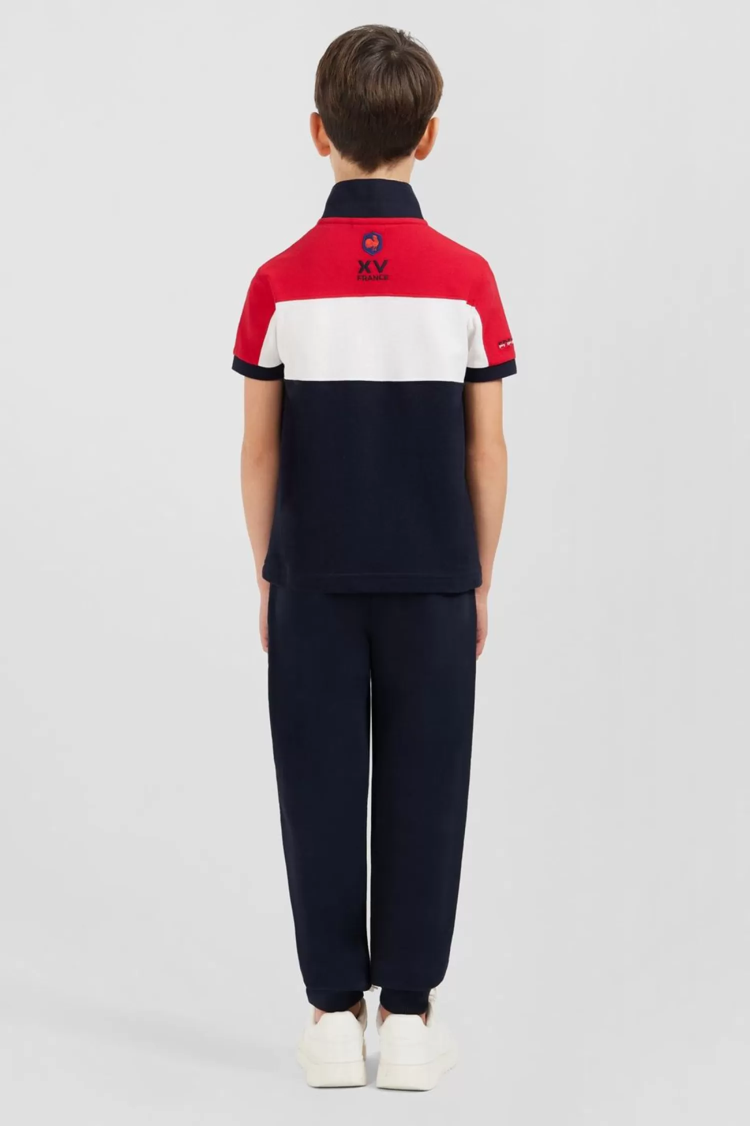 Eden Park Polo Manches Courtes Tricolore Xv De France En Pique Coton-Enfant Enfant