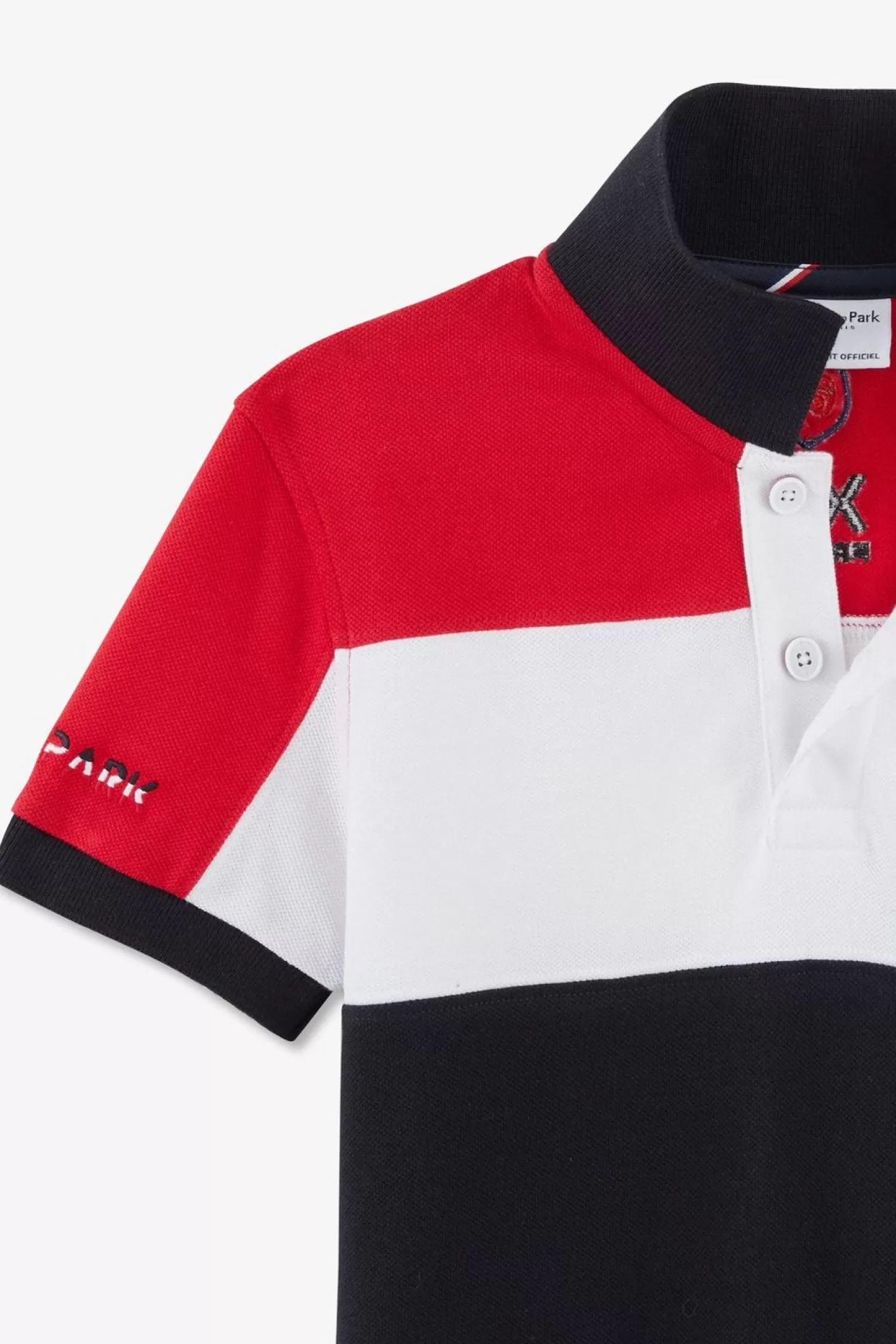 Eden Park Polo Manches Courtes Tricolore Xv De France En Pique Coton-Enfant Enfant