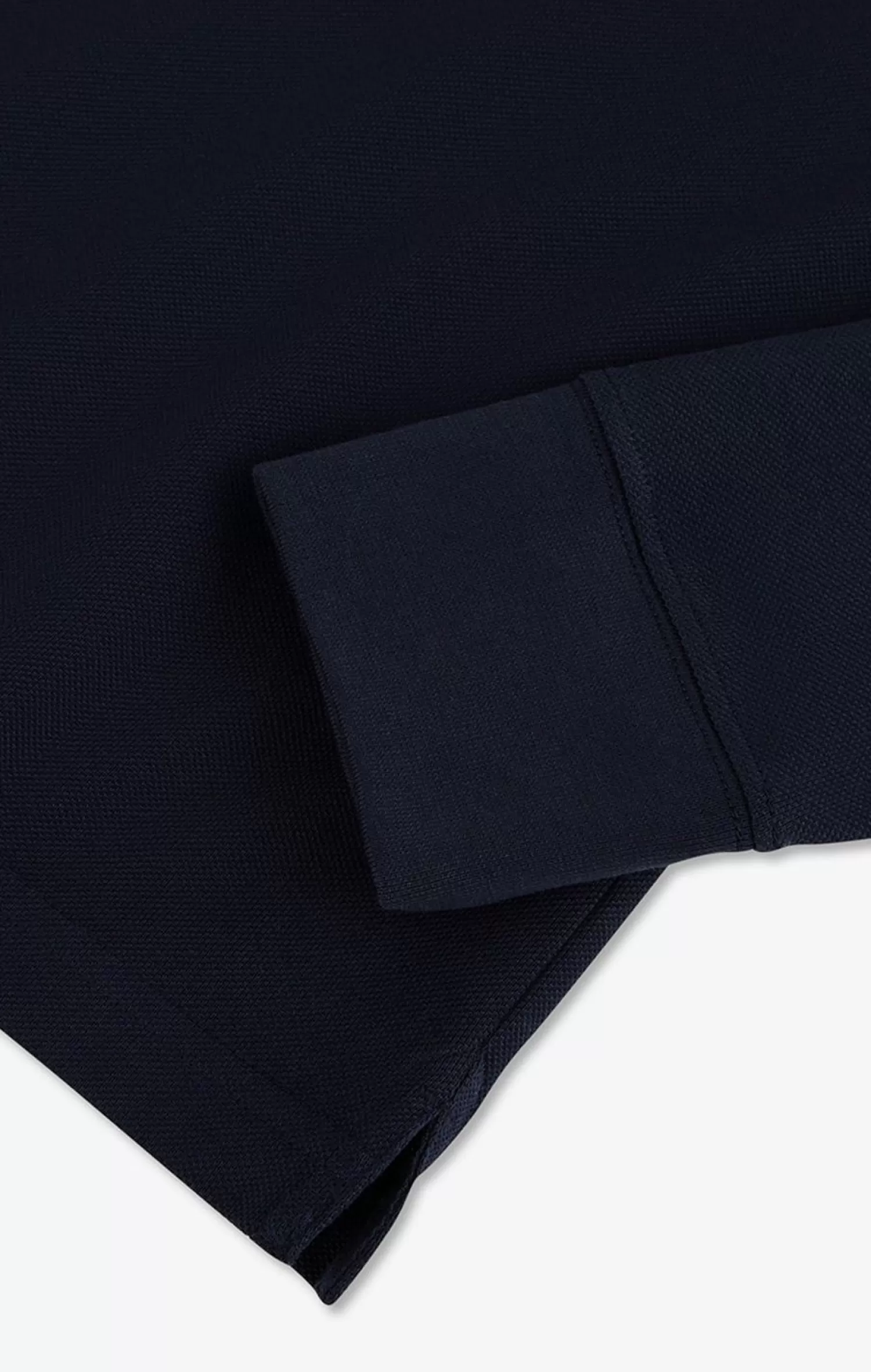 Eden Park Polo Manches Longues Bleu Marine En Coton Avec Col Contraste-Homme Polos