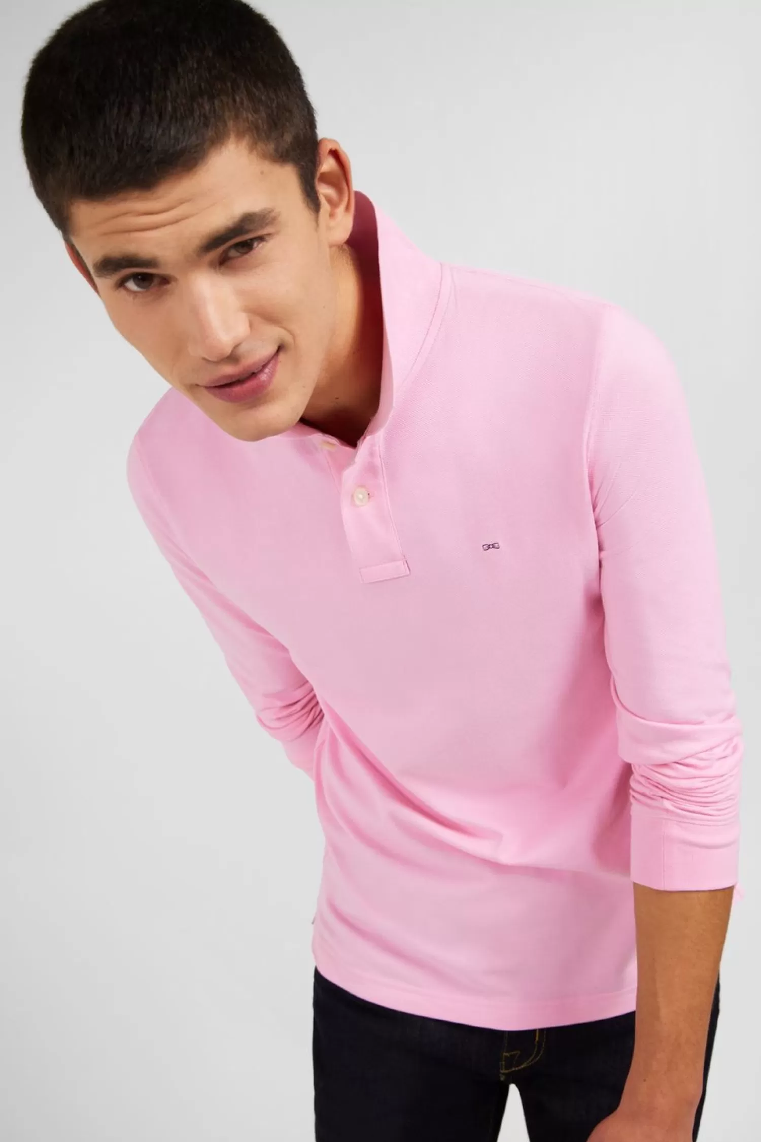 polo_manches_longues_rose_uni_en_pique_de_coton_stretch_4.webp Eden Park Polo Manches Longues Rose Uni En Pique De Coton Stretch-Homme Polos
