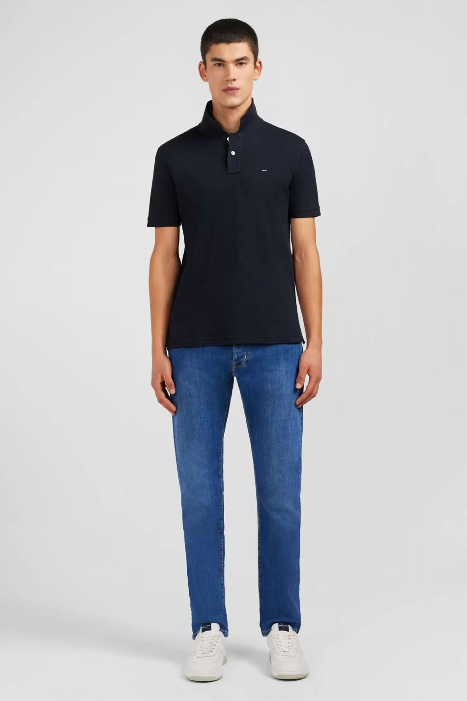 Eden Park Polo Noir En Coton Pima Stretch-Homme Polos