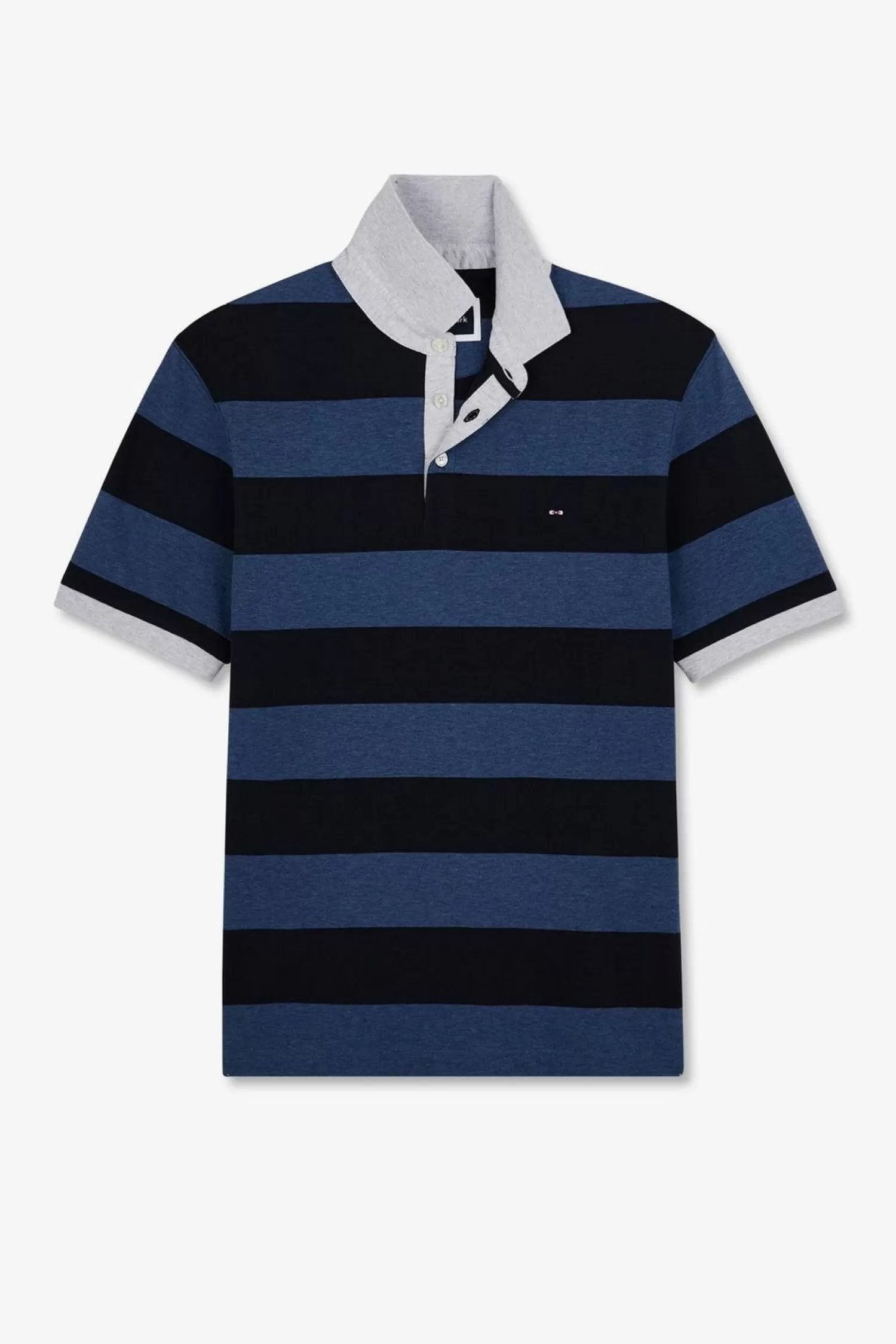 Eden Park Polo Raye Bleu A Manches Courtes-Homme Polos