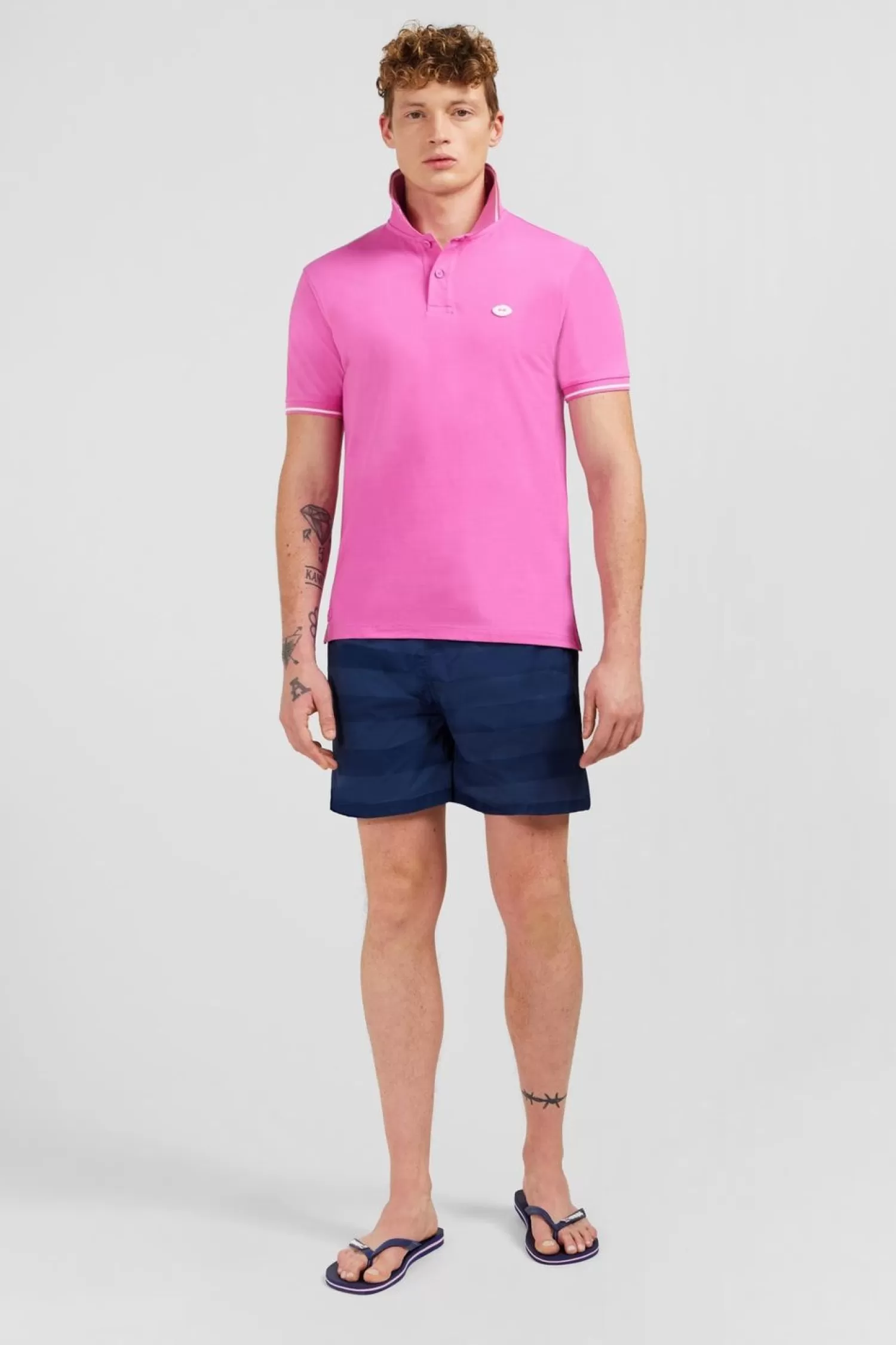 Eden Park Polo Rose A Manches Courtes-Homme Polos