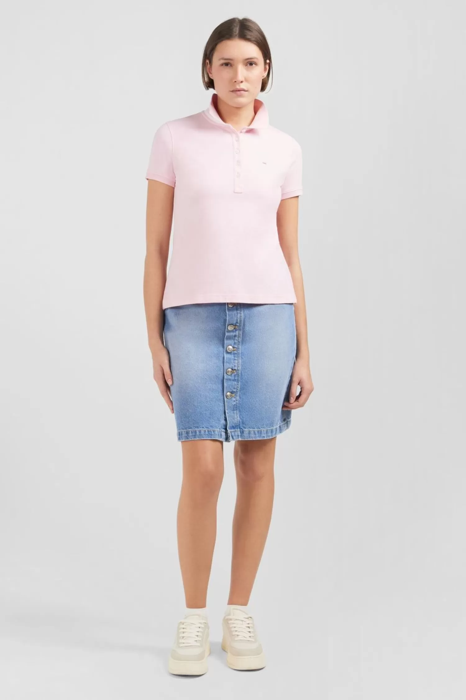 Eden Park Polo Rose Manches Courtes En Coton Pima-Femme Polos