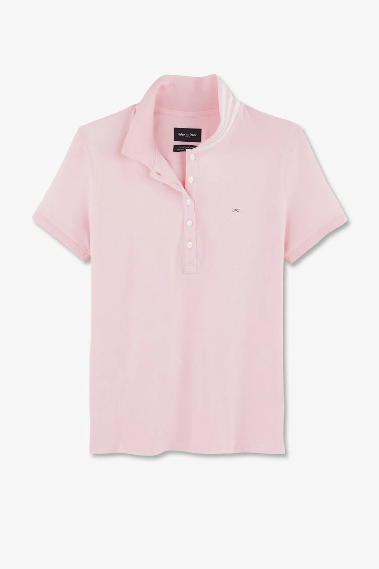 Eden Park Polo Rose Manches Courtes En Coton Pima-Femme Polos