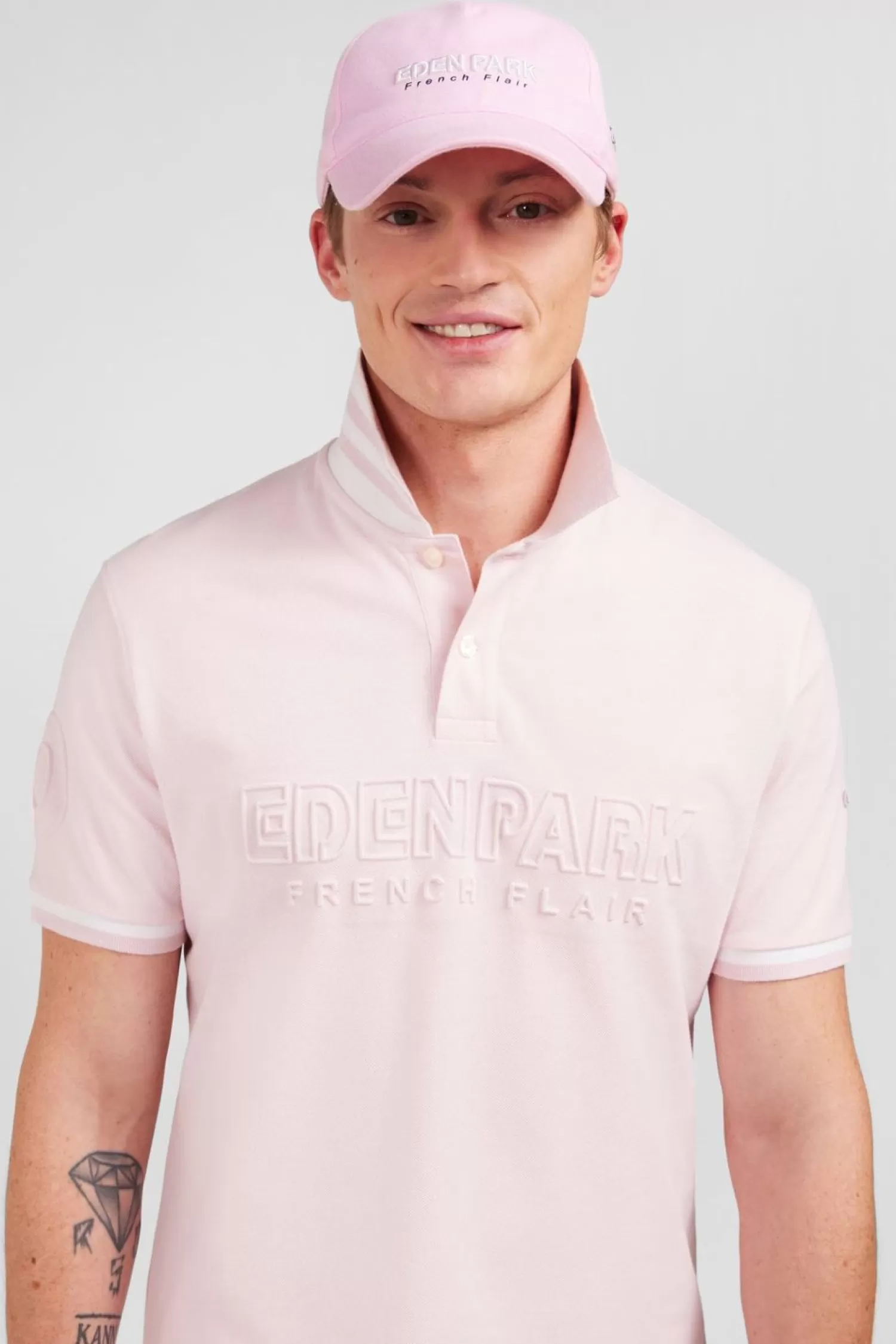 Eden Park Polo Rose Manches Courtes Uni-Homme Polos