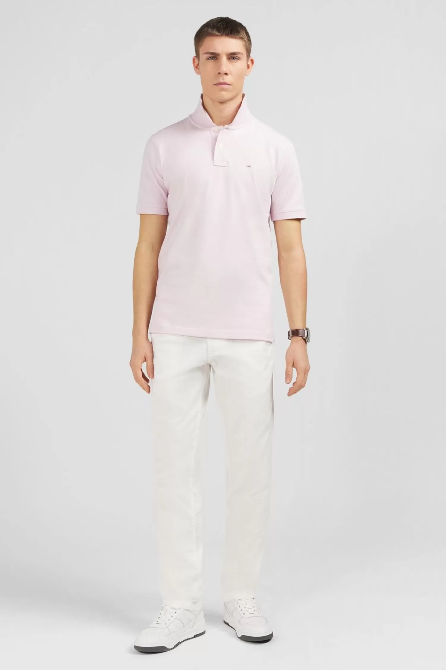 Eden Park Polo Rose Uni A Manches Courtes-Homme Polos