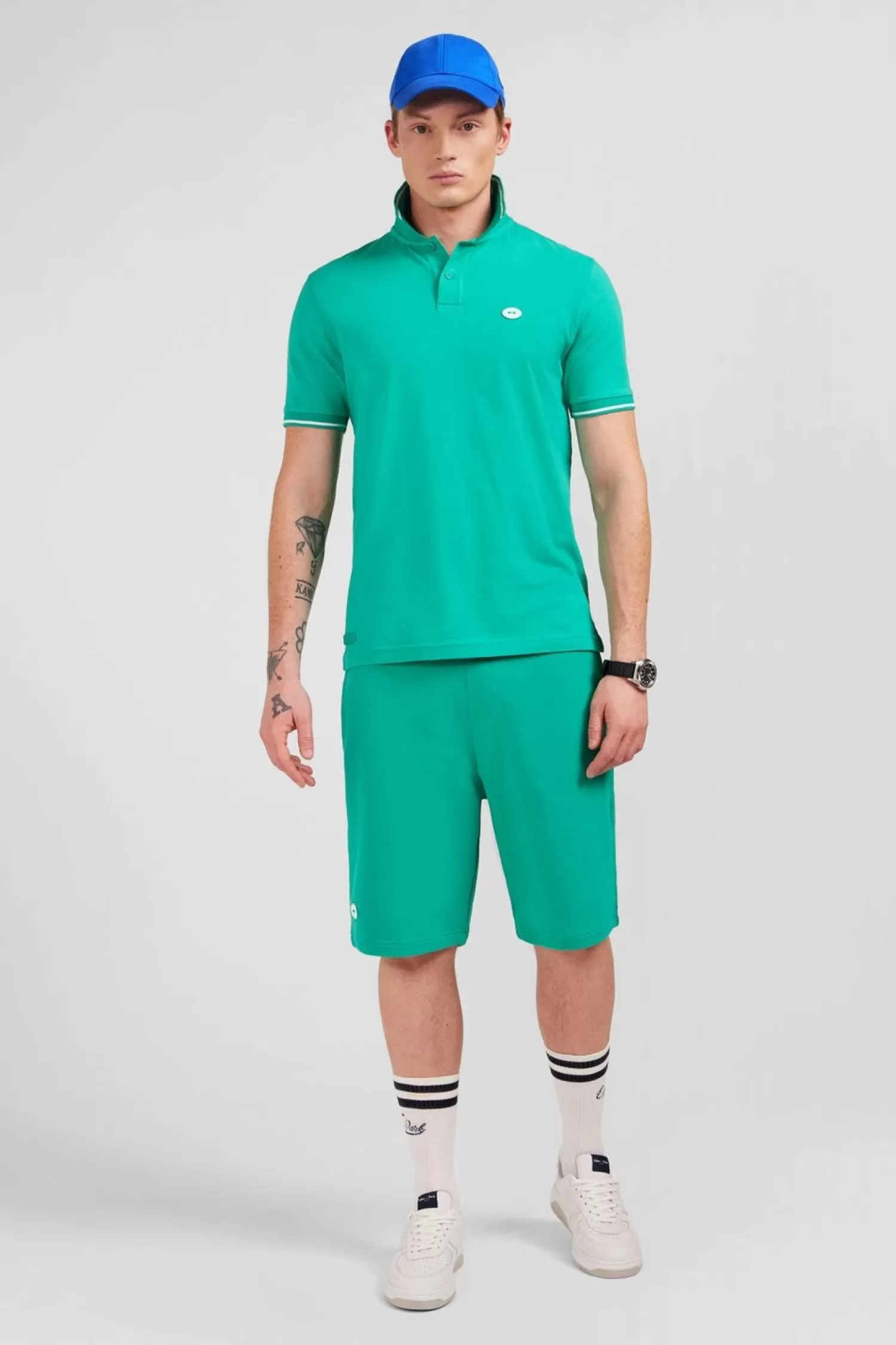 Eden Park Polo Vert A Manches Courtes-Homme Polos